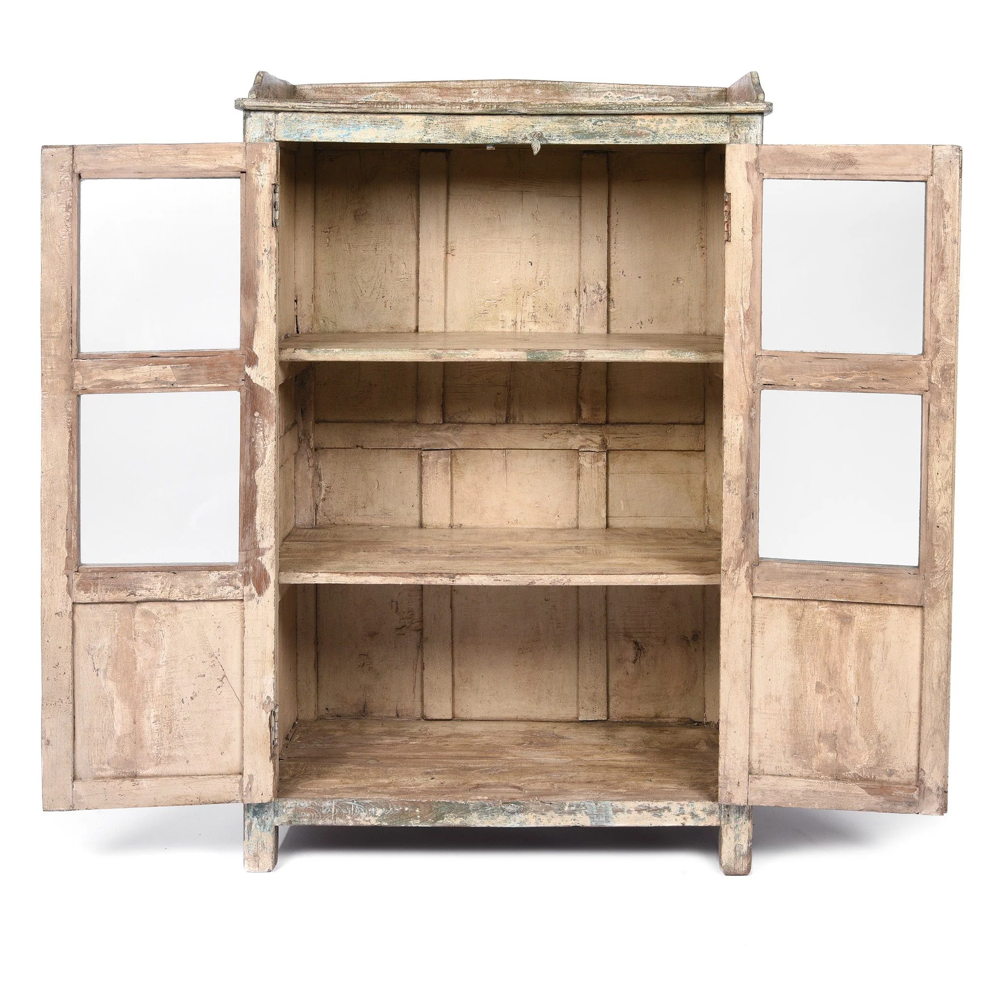 Vintage Blue Painted Display Cabinet - Ca 1920 - Image 3