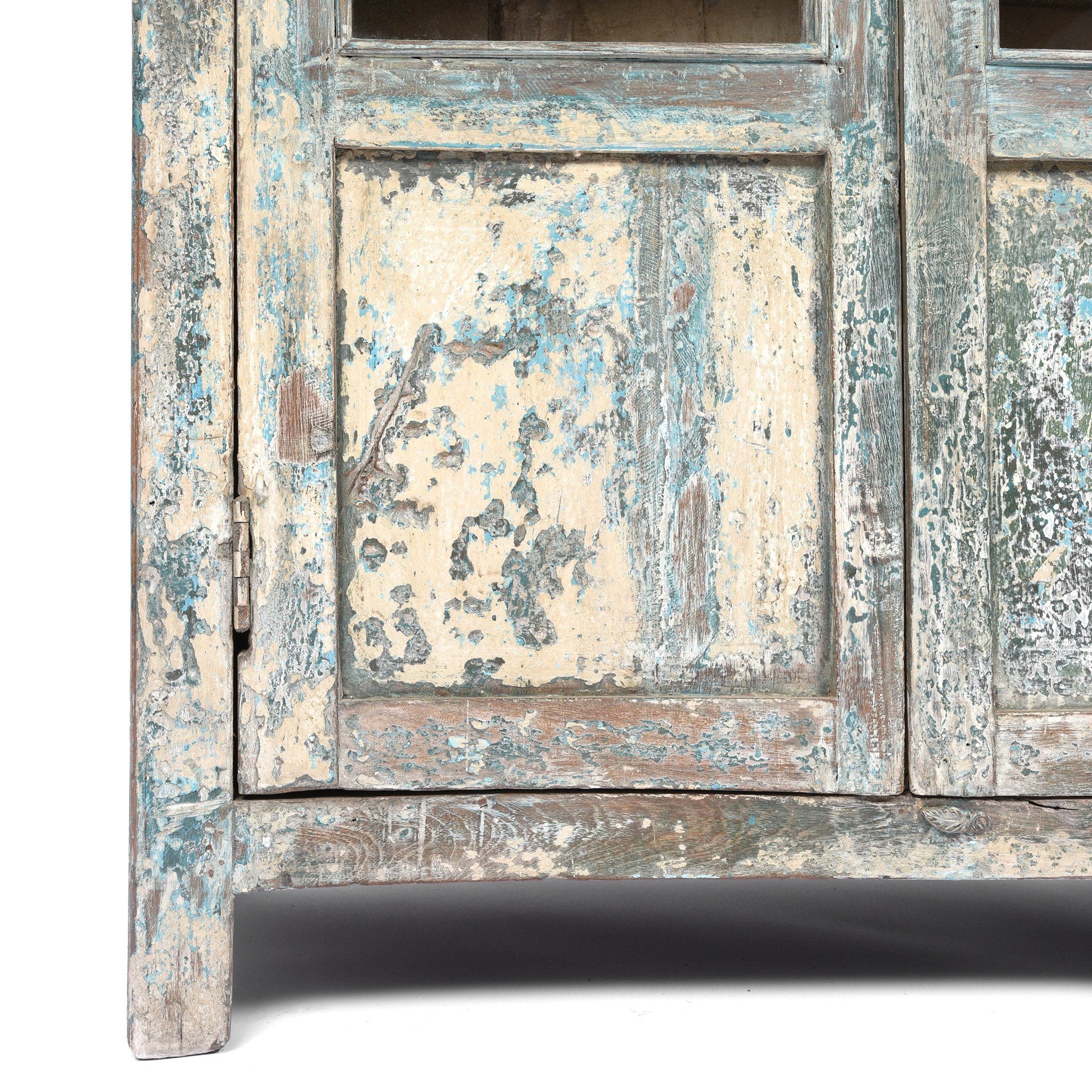 Vintage Blue Painted Display Cabinet - Ca 1920 - Image 4