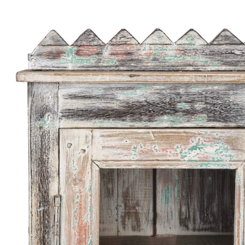 Vintage Blue Painted Display Cabinet - Ca 1920 - Image 2