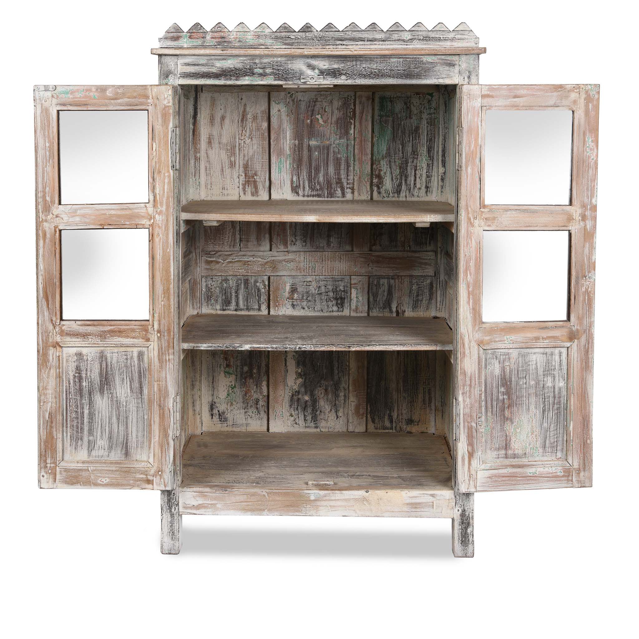Vintage Blue Painted Display Cabinet - Ca 1920 - Image 3
