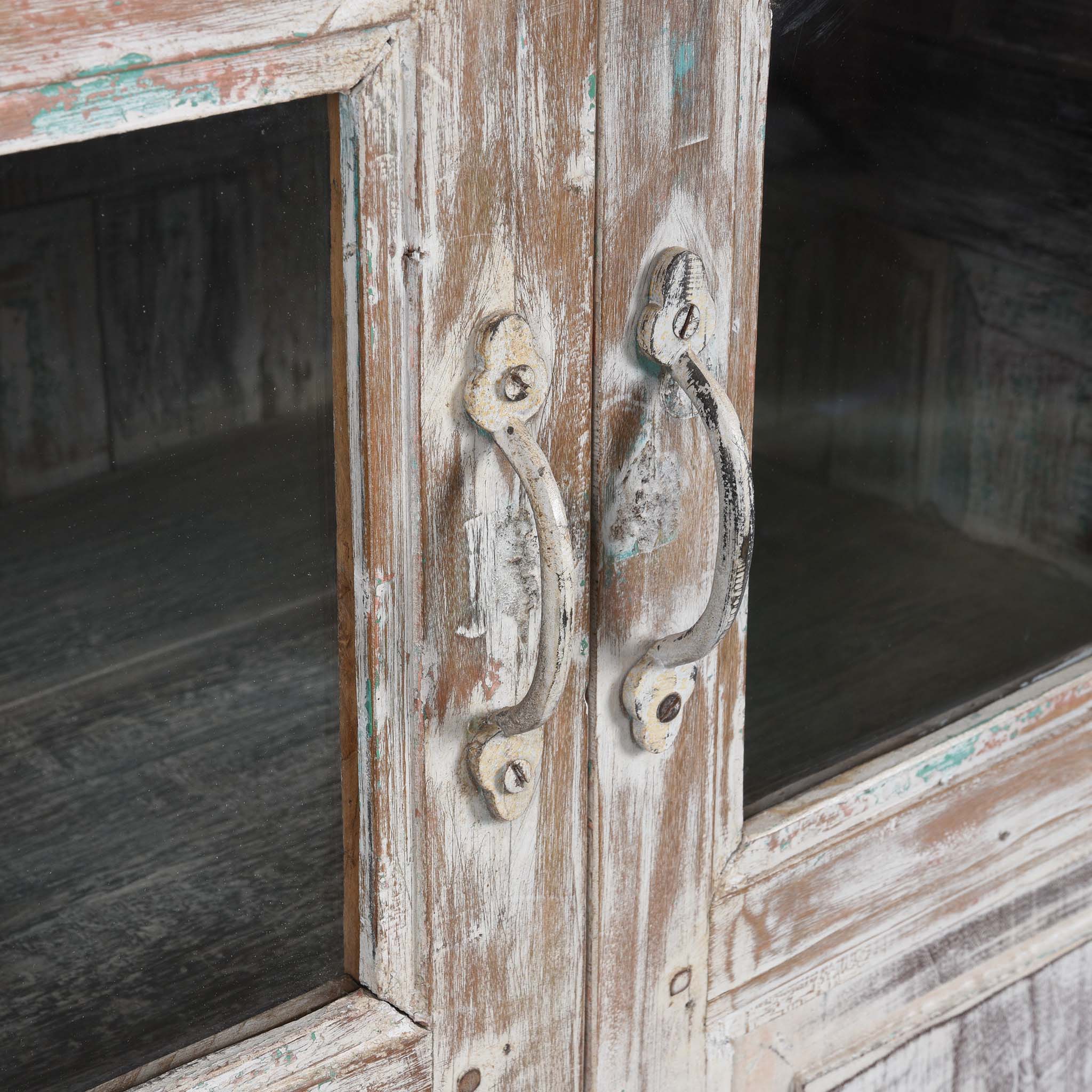 Vintage Blue Painted Display Cabinet - Ca 1920 - Image 7