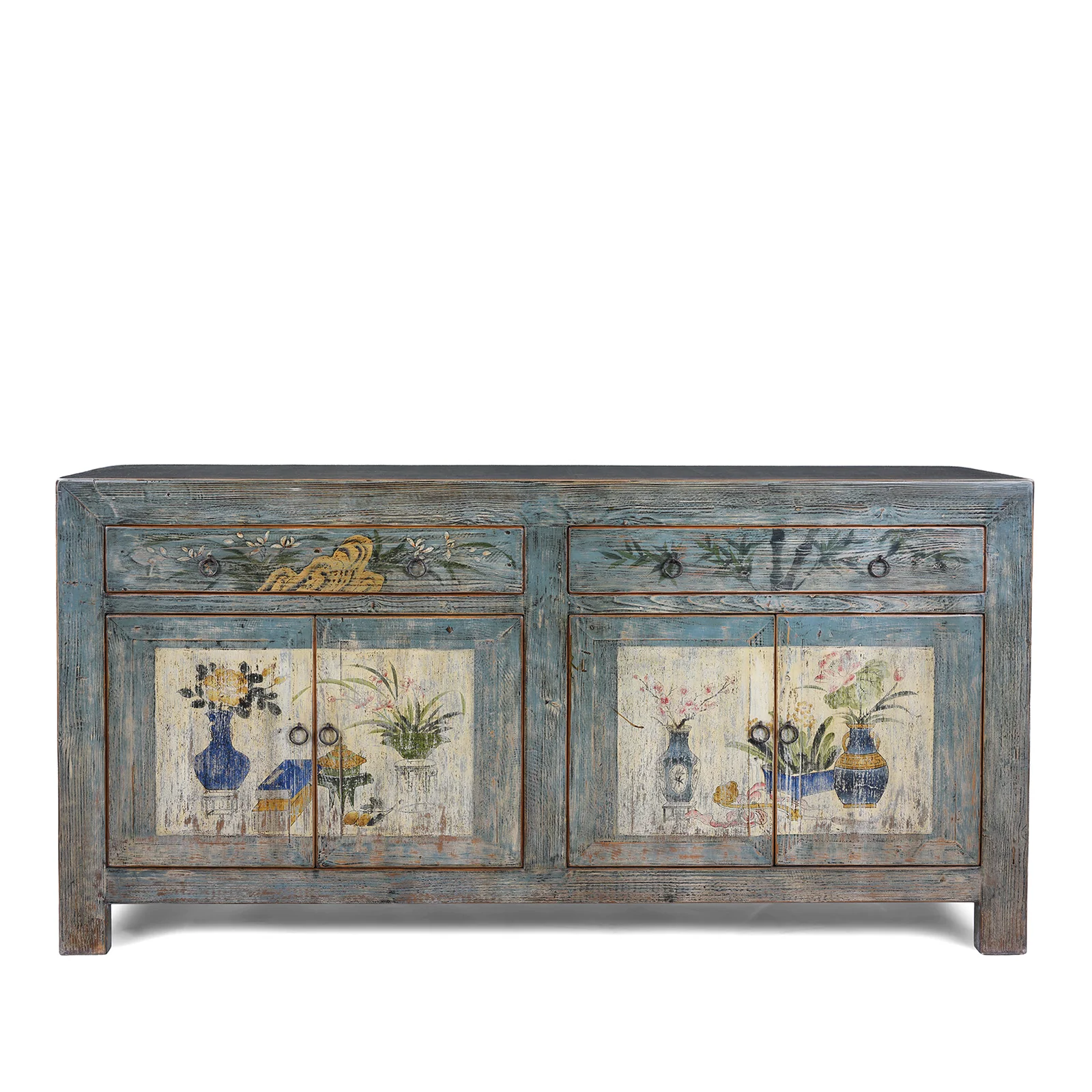 Vintage Blue Painted Sideboard From Shanxi - Image 2