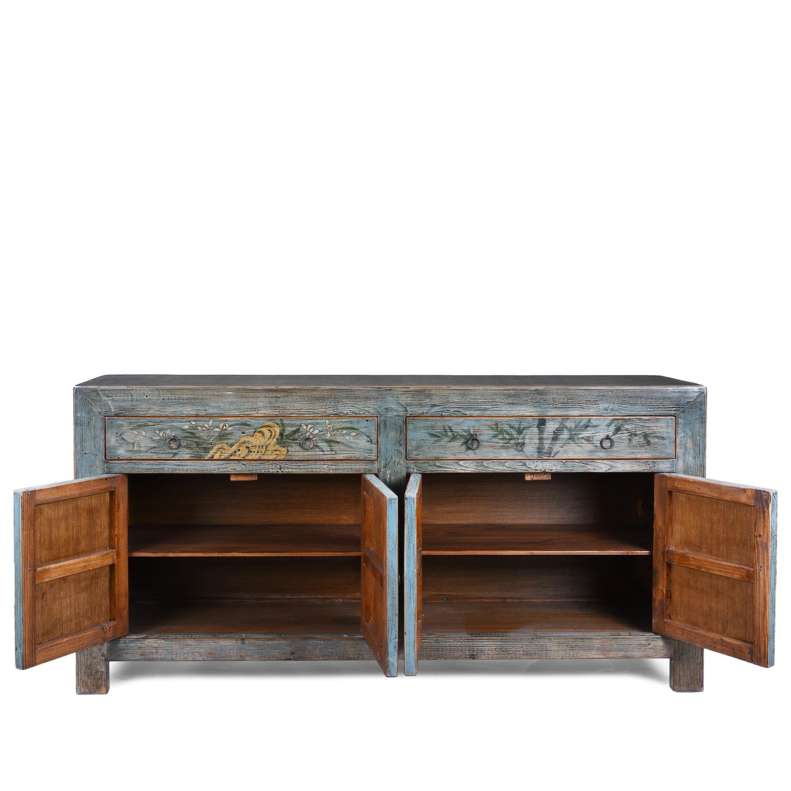Vintage Blue Painted Sideboard From Shanxi - Image 5
