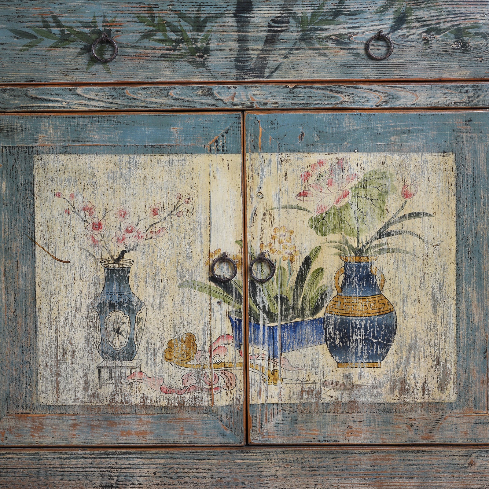 Vintage Blue Painted Sideboard From Shanxi - Image 7