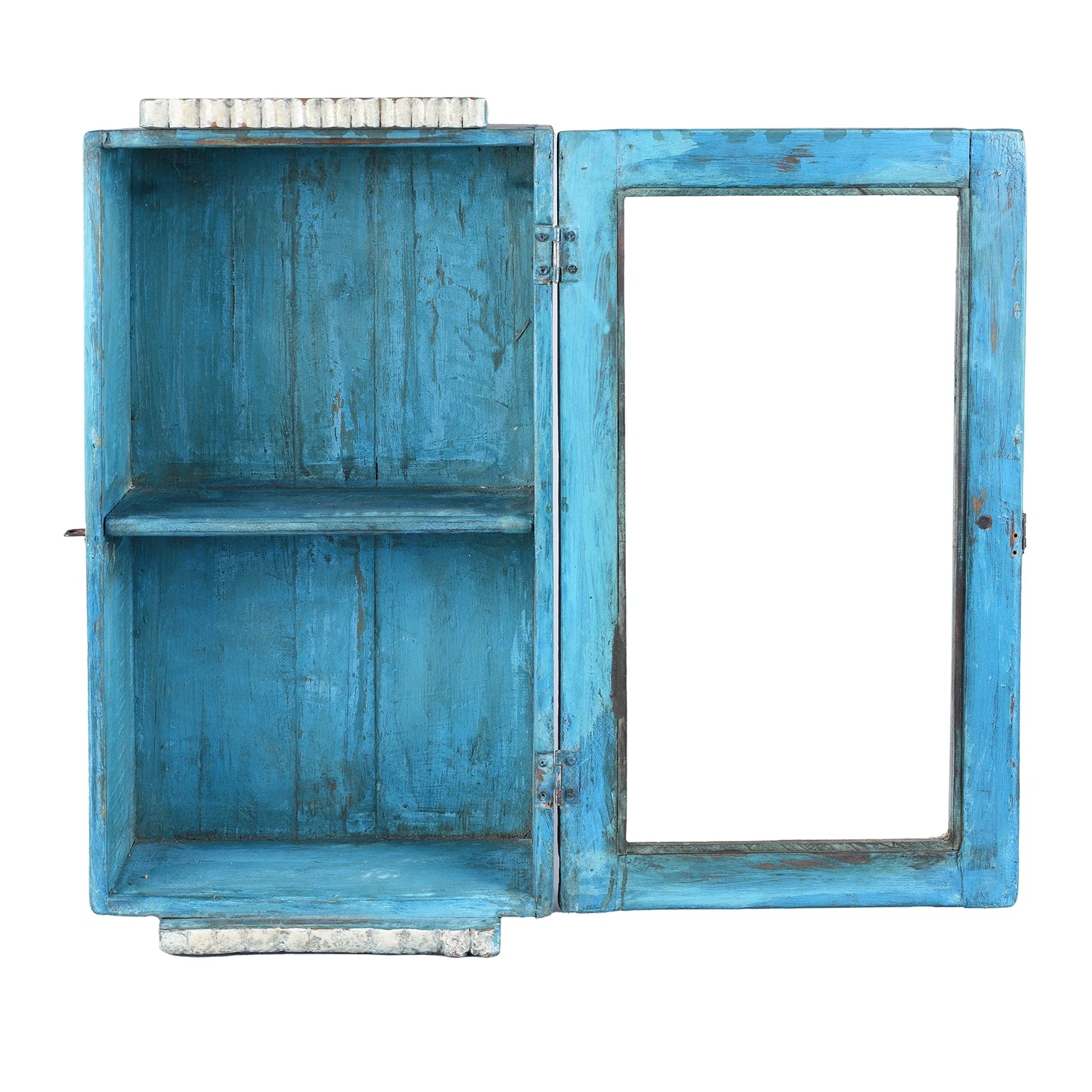 Painted Teak Glazed Wall Cabinet - Ca 1930 - Image 3