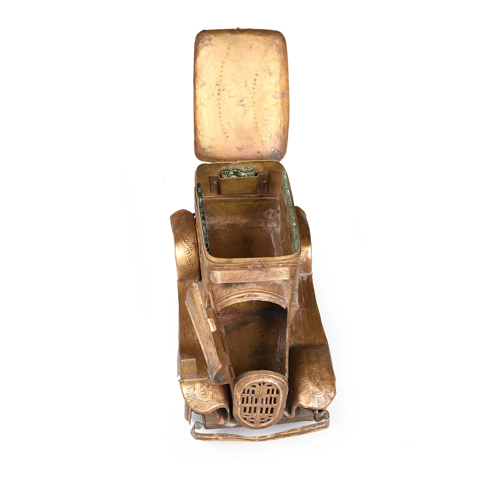 Vintage Brass Chevrolet Paan Box - Ca 1930 - Image 4