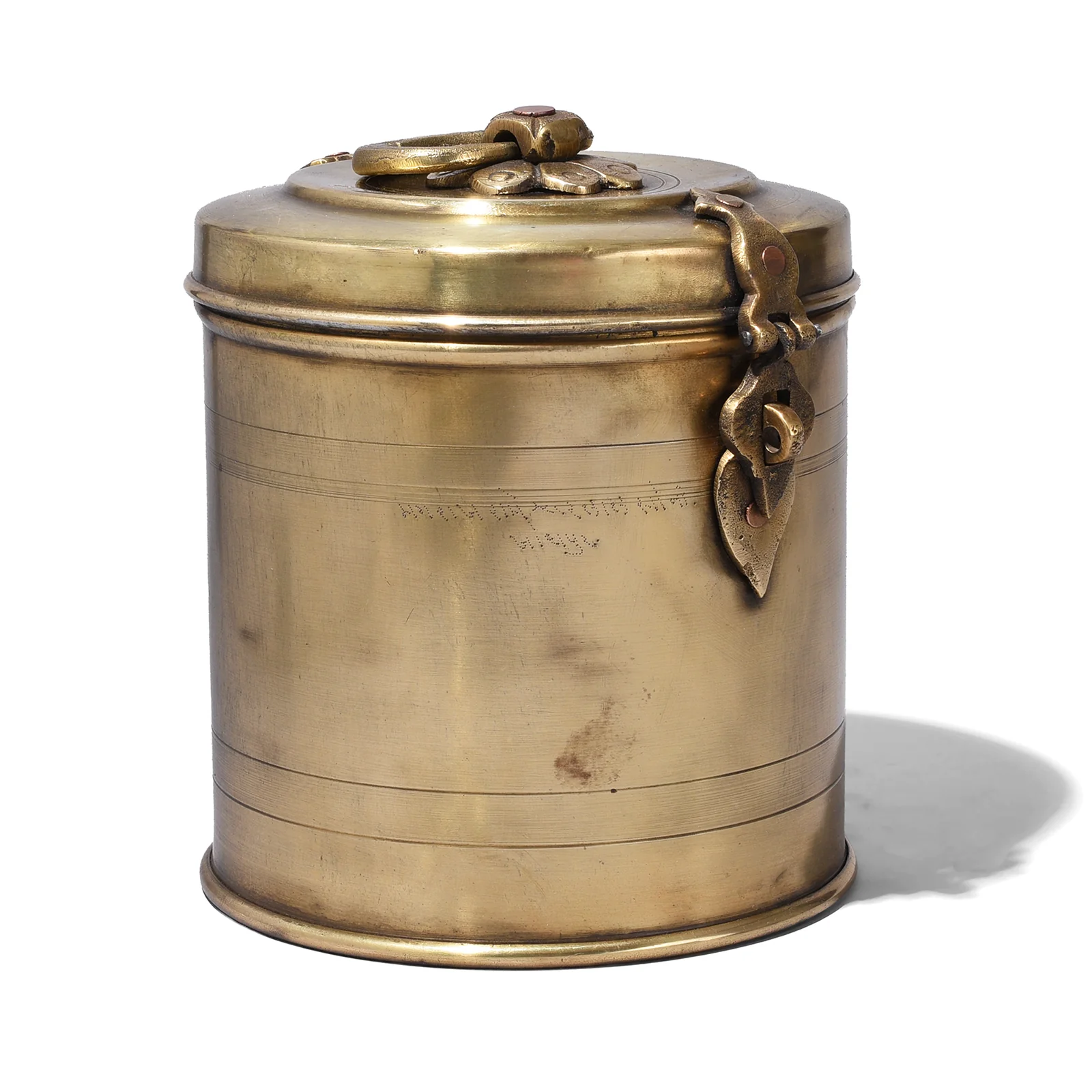 Brass Food Caddy From Bombay - Ca 1920