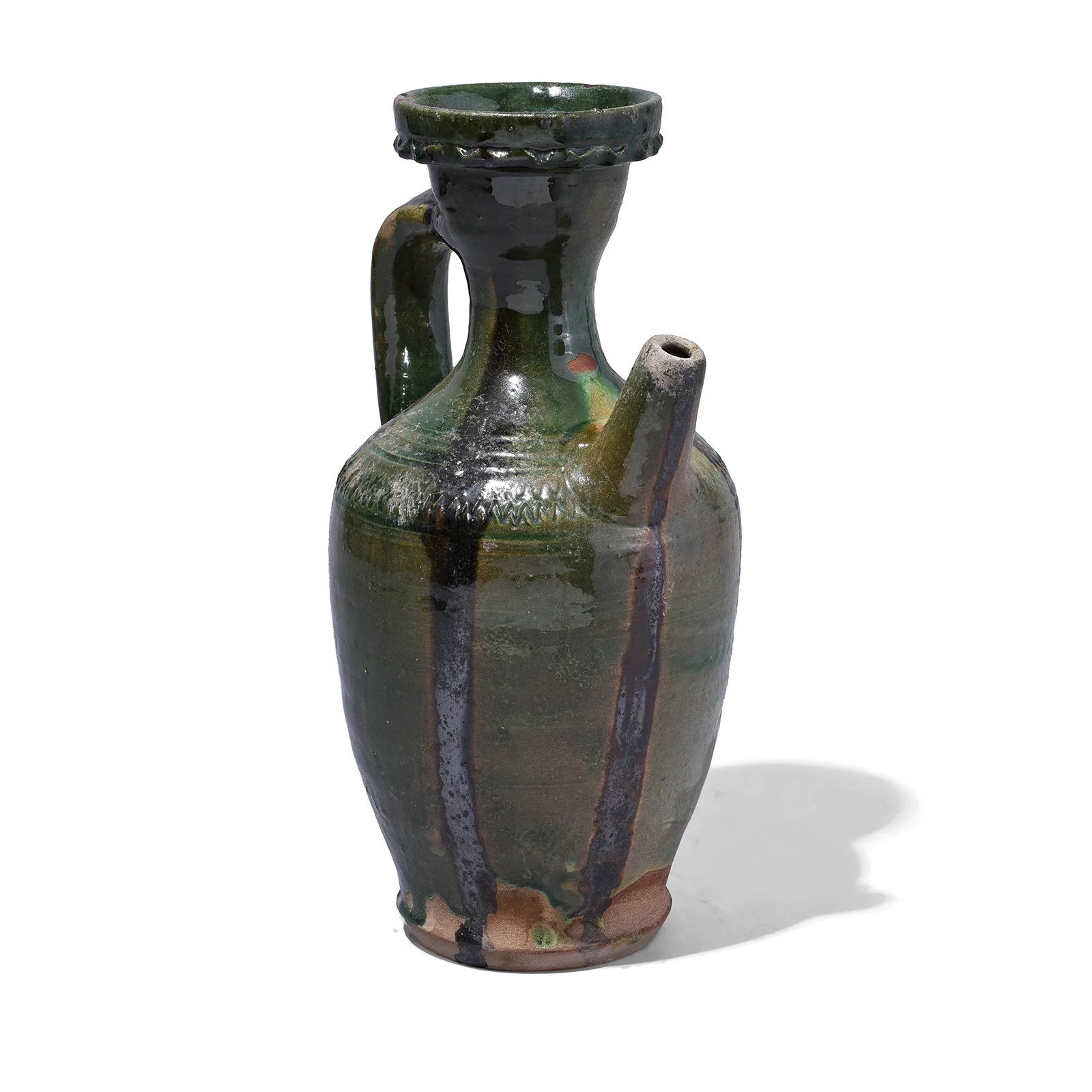 Sancai Copper Glazed Terracotta Spouted Vase From Yunnan - Image 2