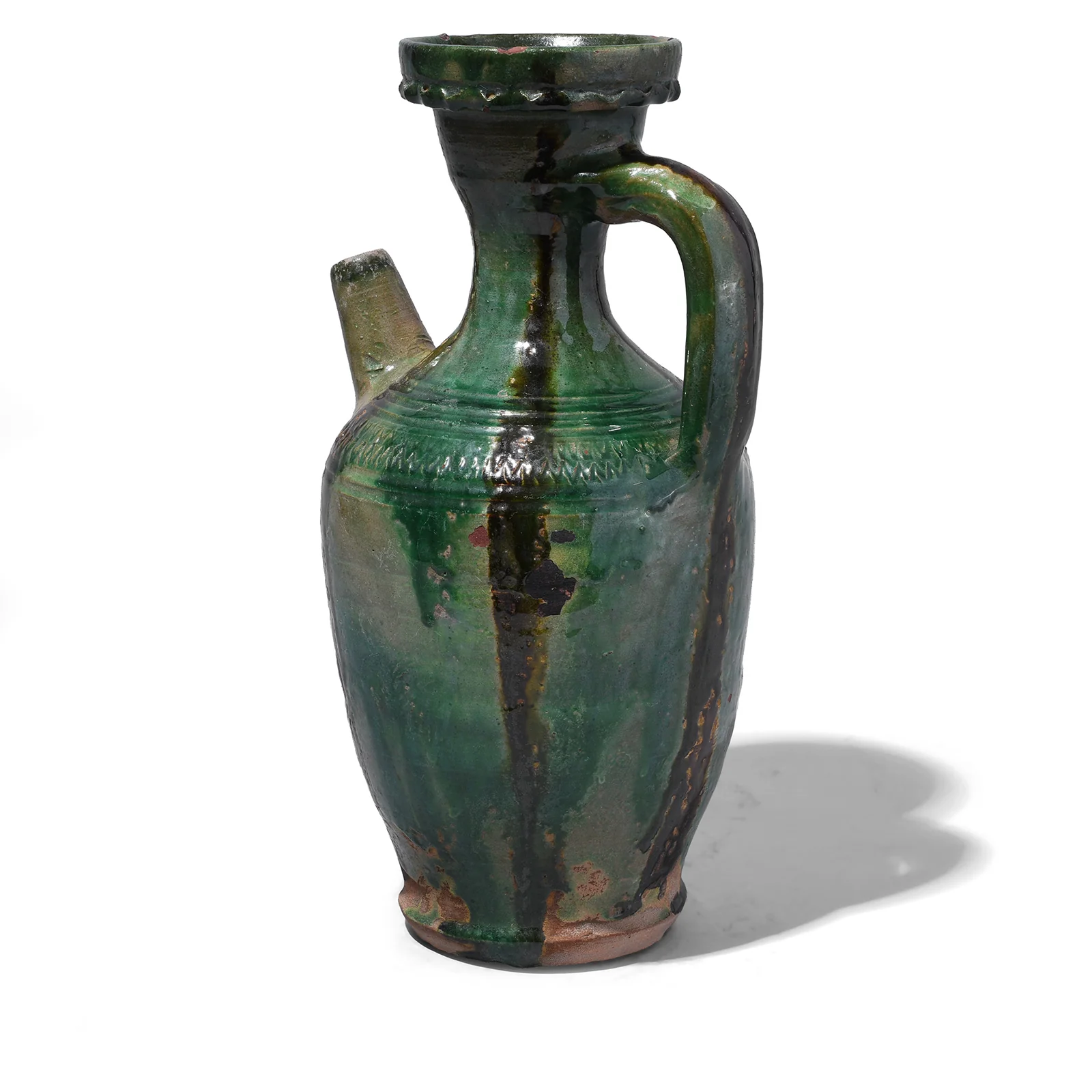 Sancai Copper Glazed Terracotta Spouted Vase From Yunnan - Image 3