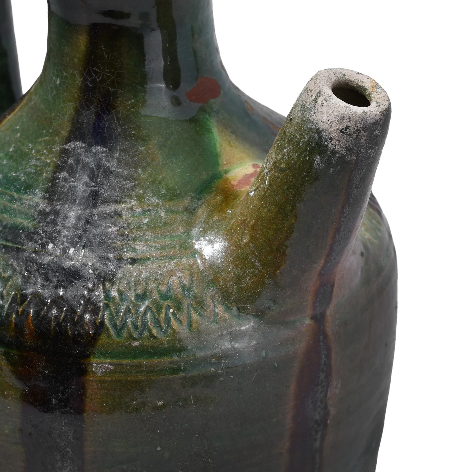 Sancai Copper Glazed Terracotta Spouted Vase From Yunnan - Image 4