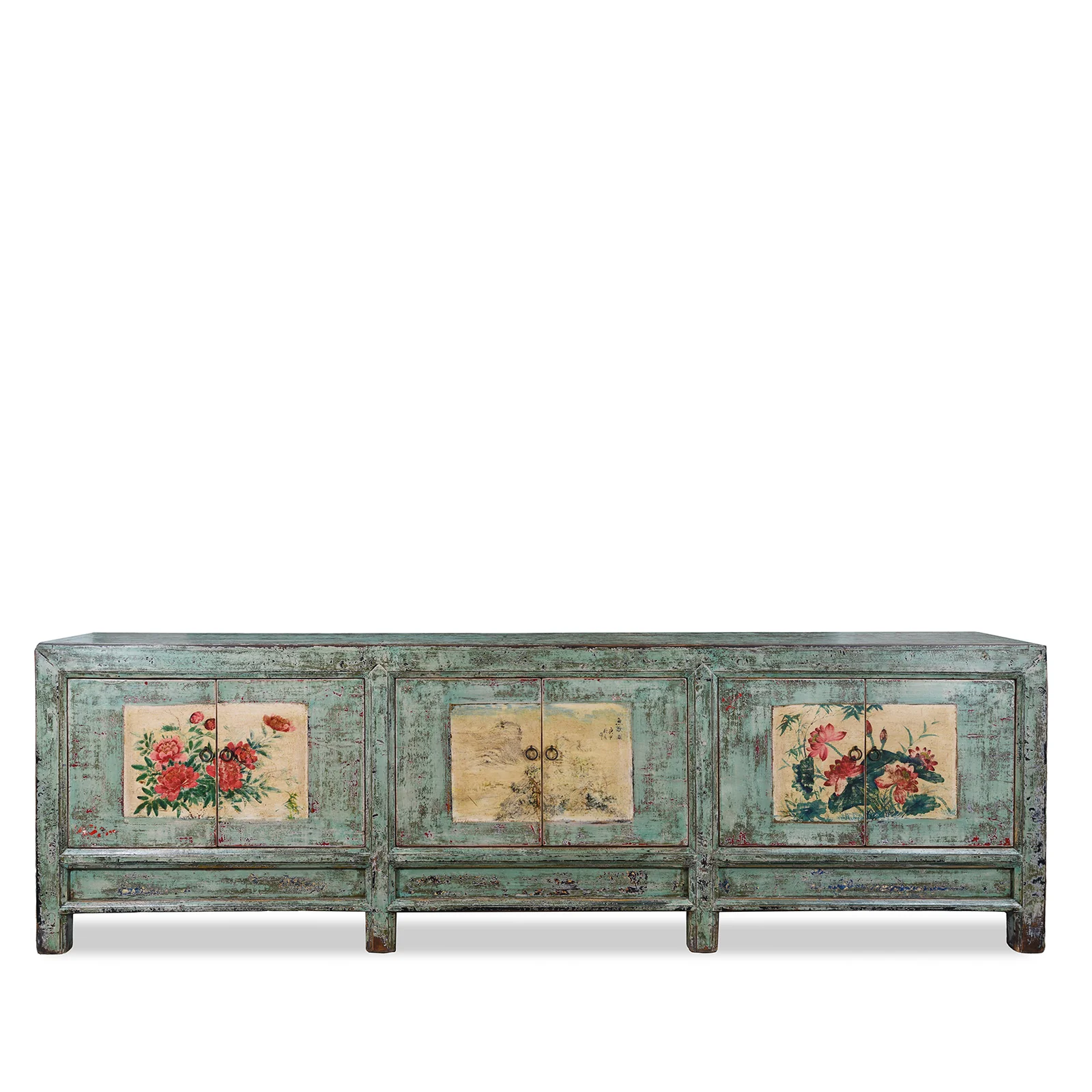 Vintage Mint Painted Sideboard From Shanxi – Circa 1930 - Image 2