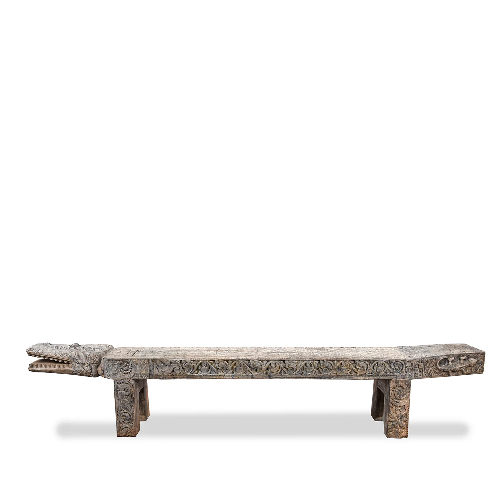 Vintage Crocodile Bench From Kerala - Image 3