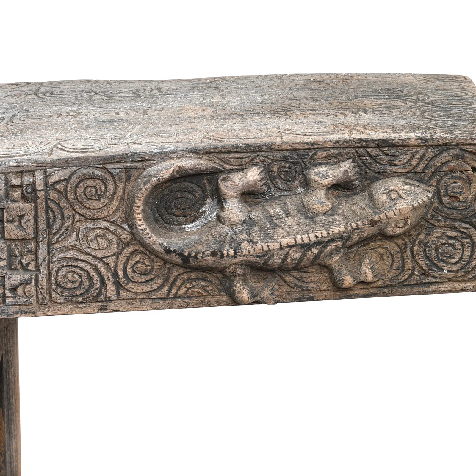 Vintage Crocodile Bench From Kerala - Image 7