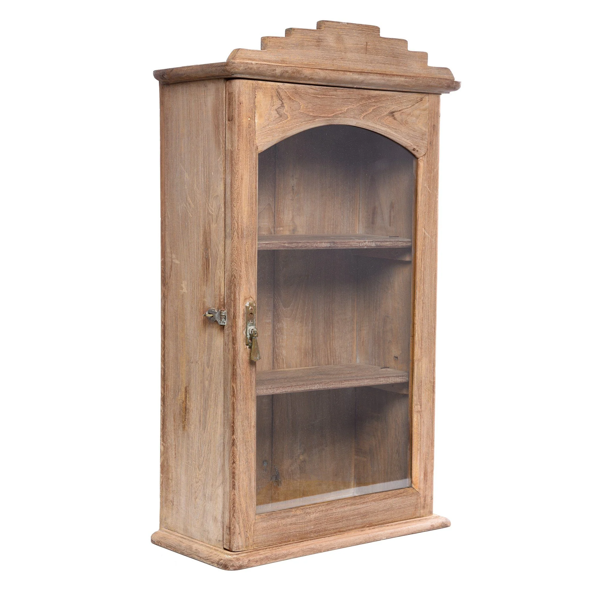 Vintage Glazed Teak Wall Cabinet From Gujarat - Ca 1930 - Image 3