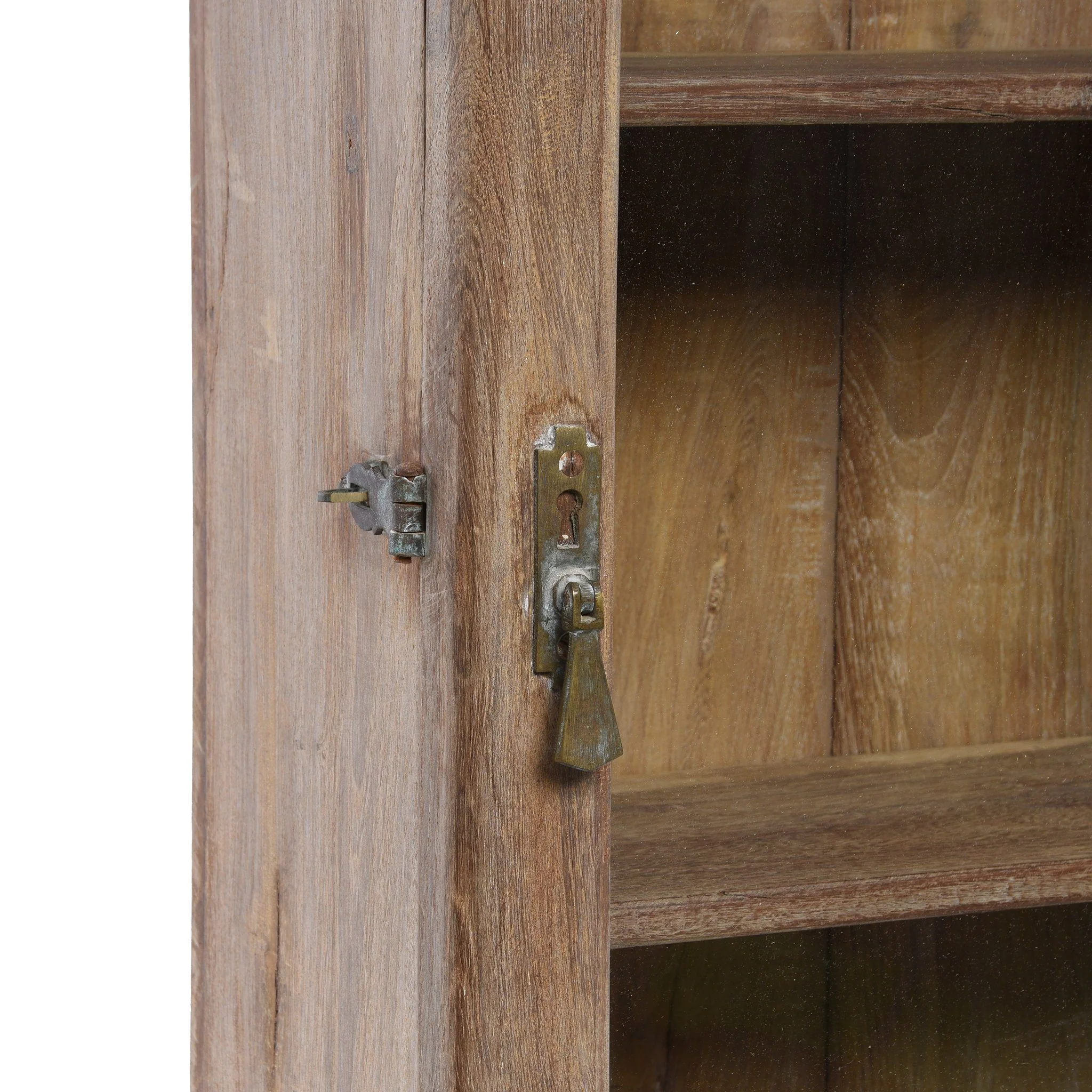 Vintage Glazed Teak Wall Cabinet From Gujarat - Ca 1930 - Image 5