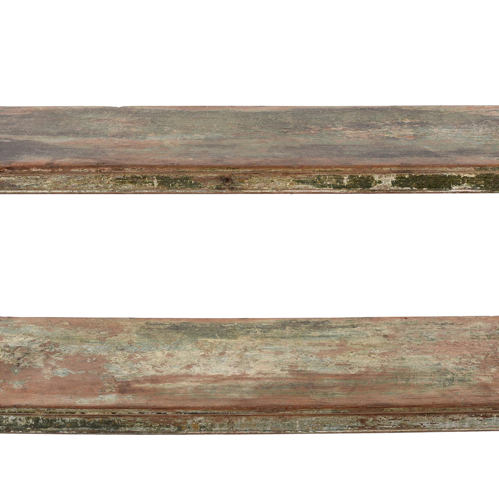 Vintage Painted Teak Shelf From Gujarat - Ca 1930 - Image 4