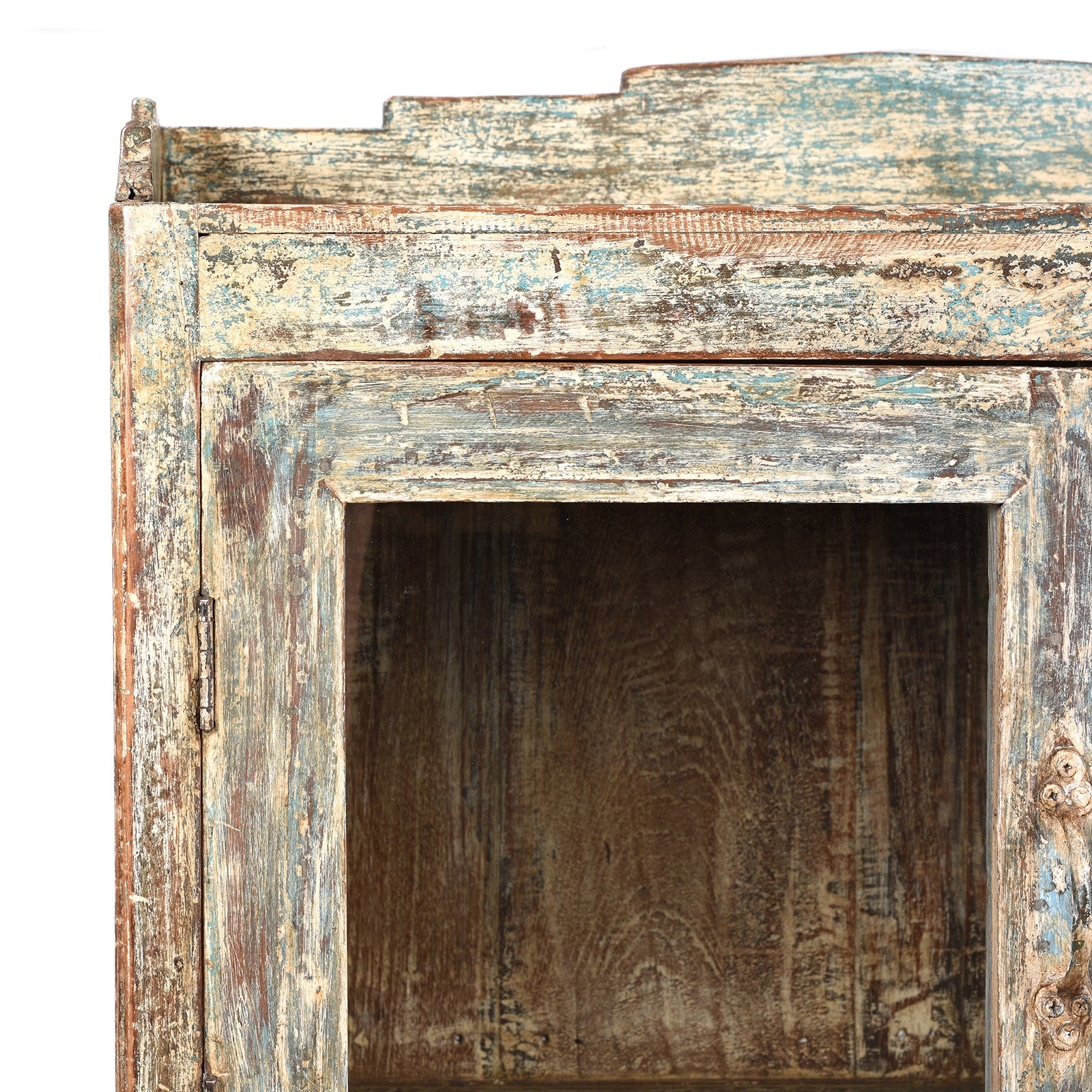 Vintage Indian Green Painted Display Cabinet - Ca 1920 - Image 2