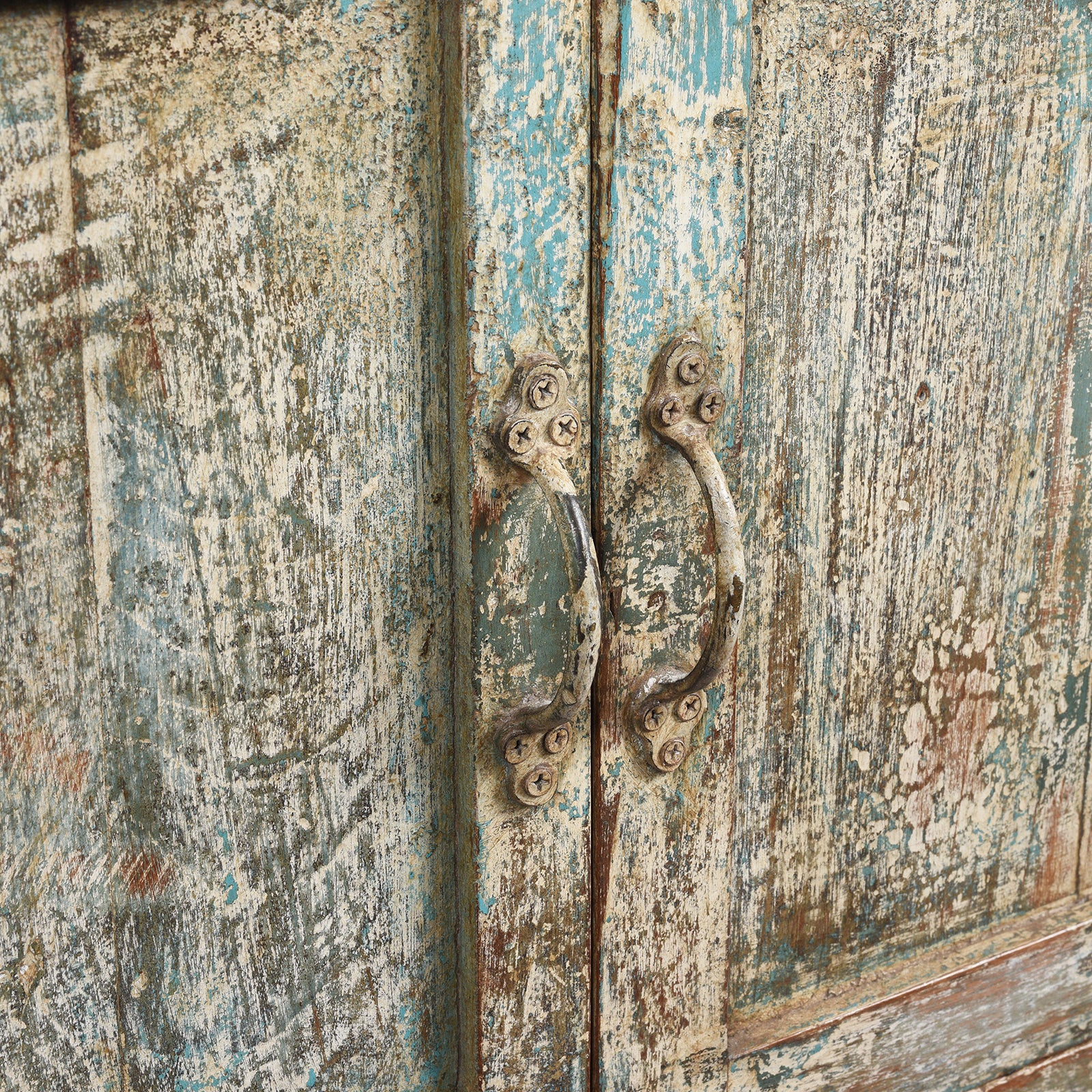 Vintage Indian Green Painted Display Cabinet - Ca 1920 - Image 5