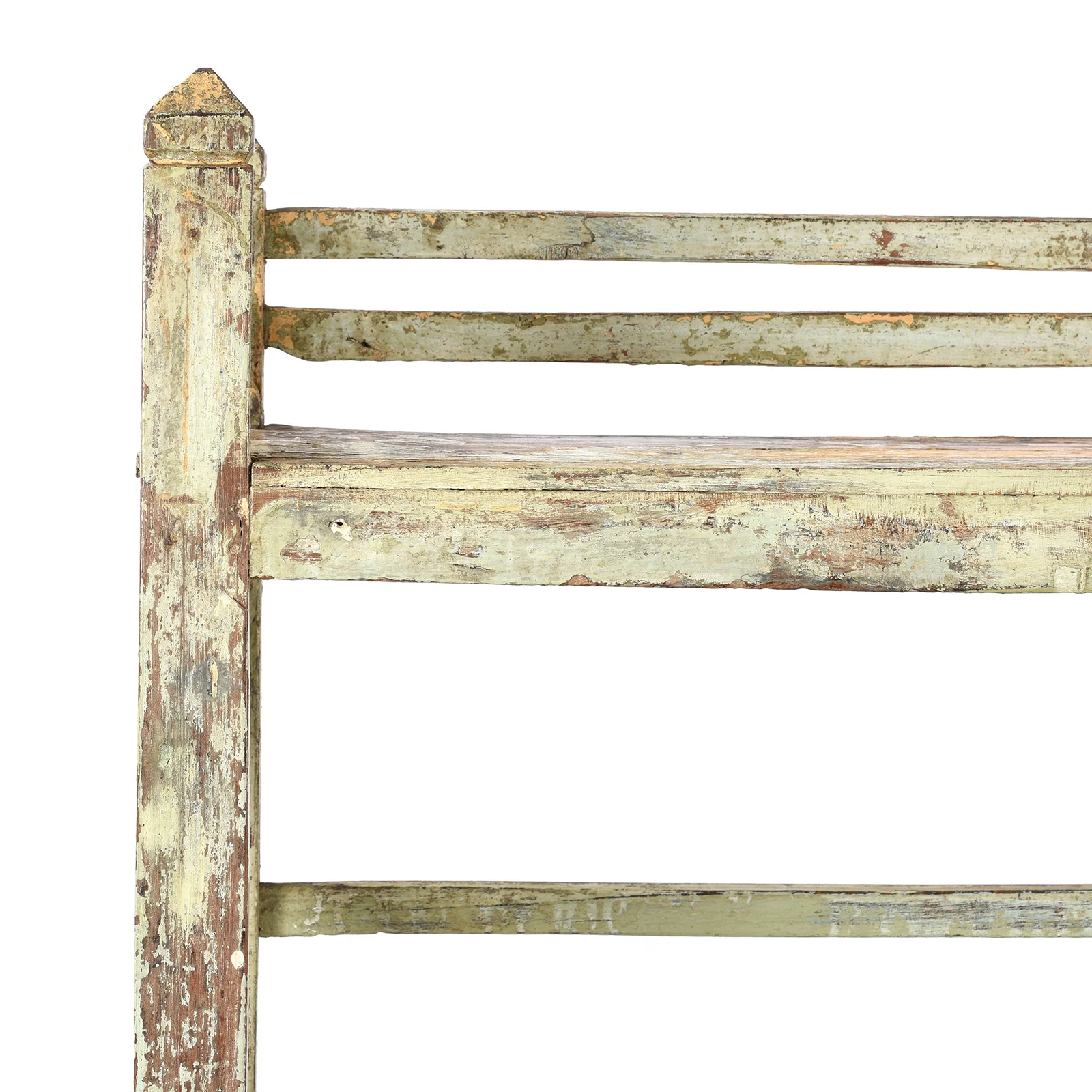 Vintage Green Painted Indian Teak Shelf - Ca 1930 - Image 4