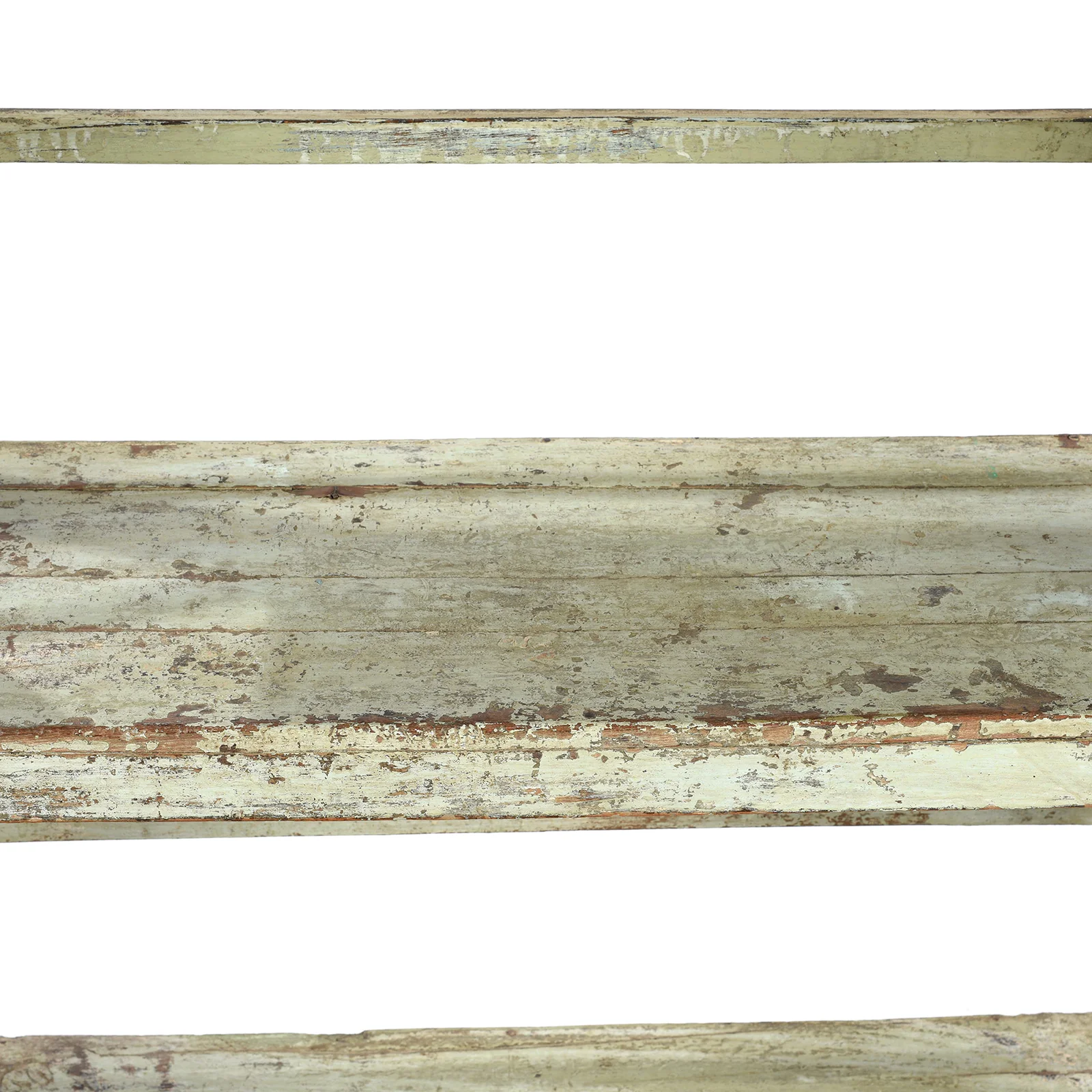 Vintage Green Painted Indian Teak Shelf - Ca 1930 - Image 5