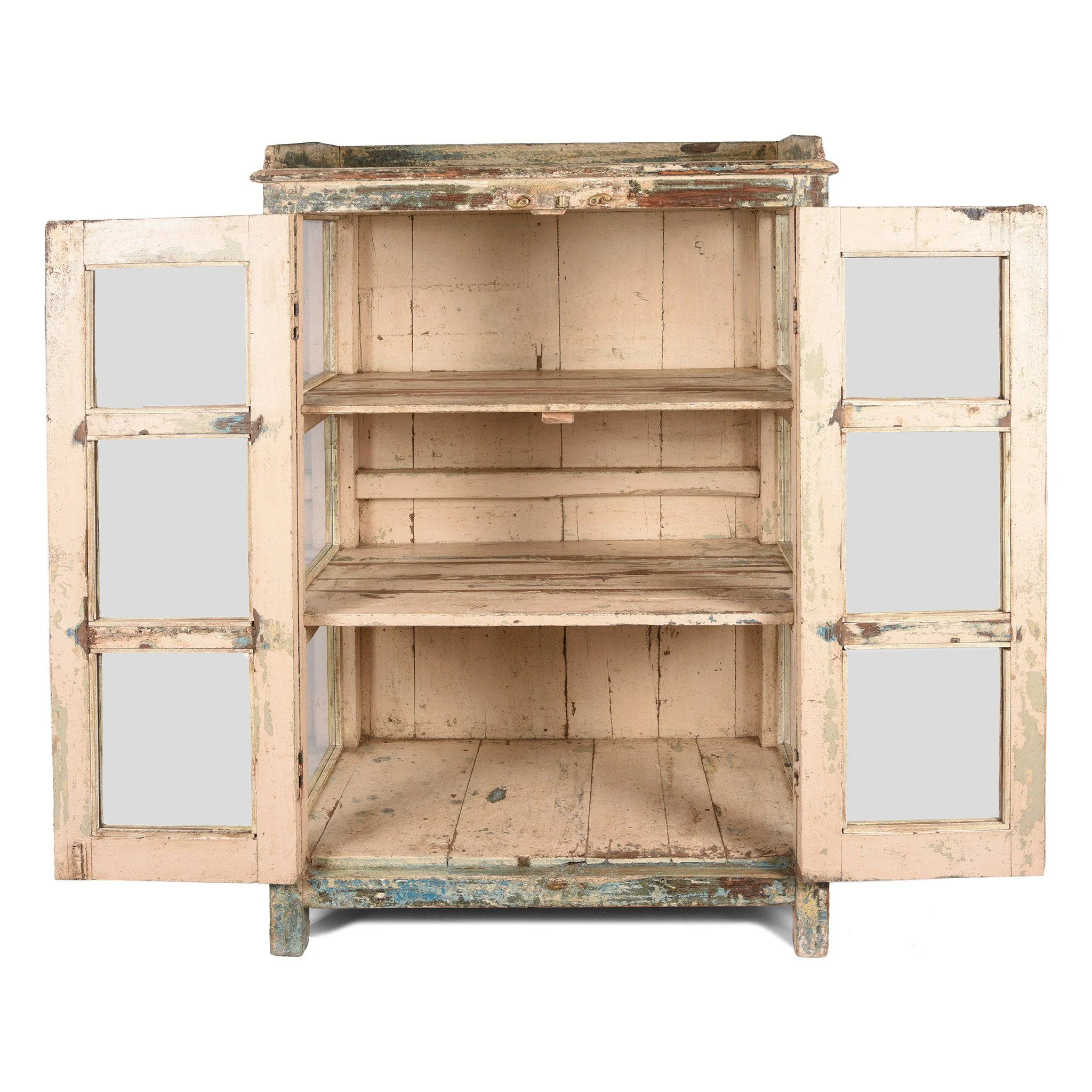 Vintage Green Painted Display Cabinet - Ca 1920 - Image 6