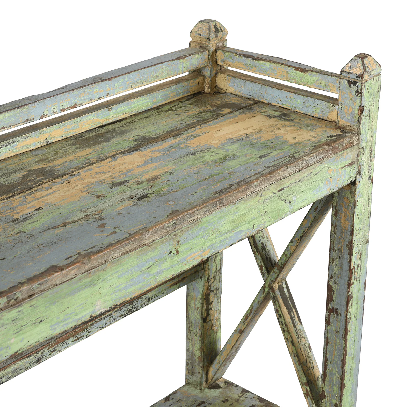 Green Painted Indian Shelf - Ca 1930 - Image 7