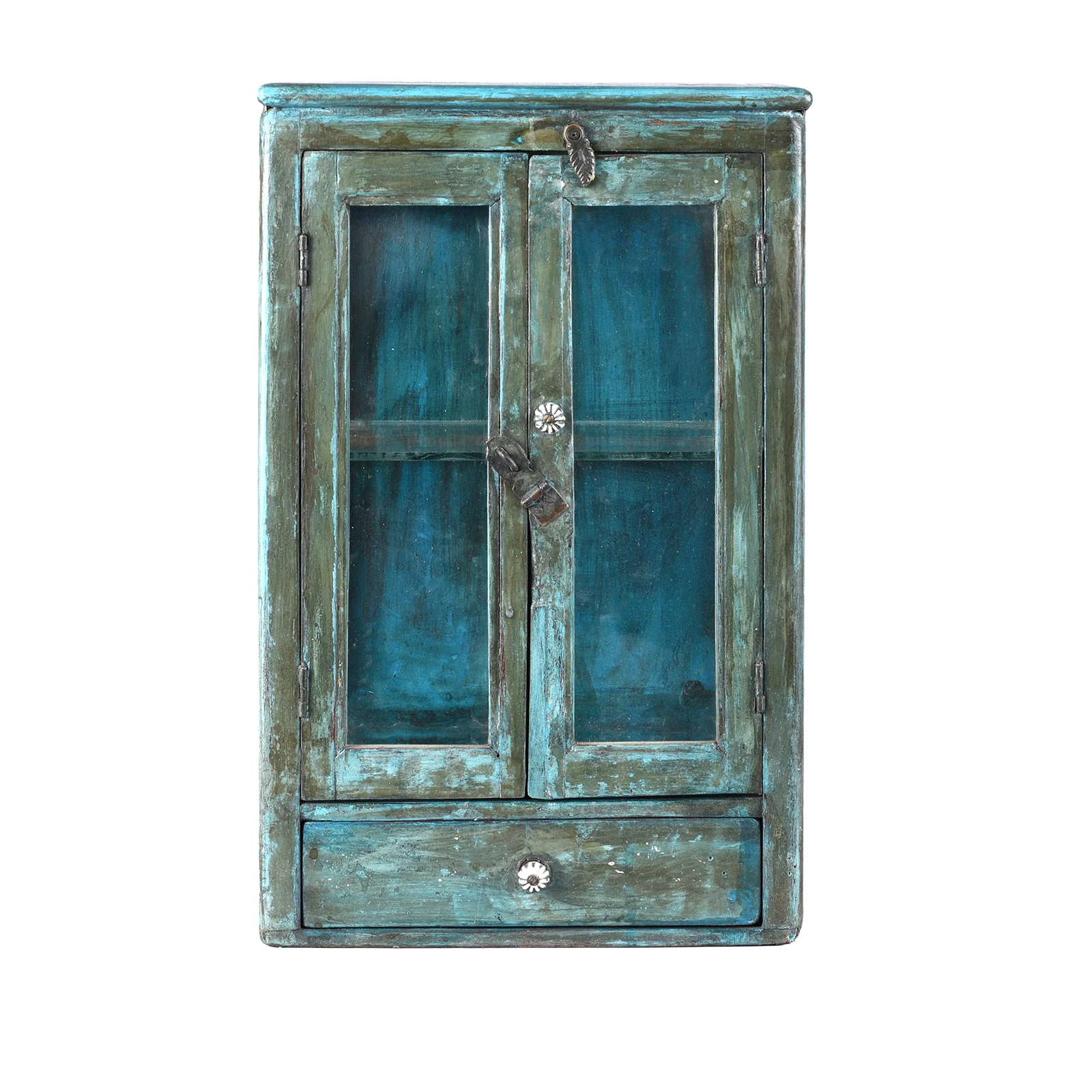 Blue Painted Wall Cabinet - Ca 1930