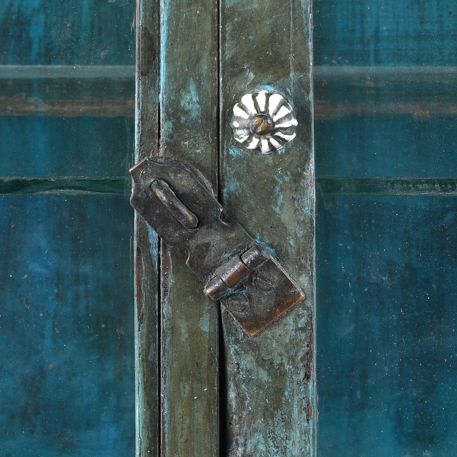 Blue Painted Wall Cabinet - Ca 1930 - Image 2