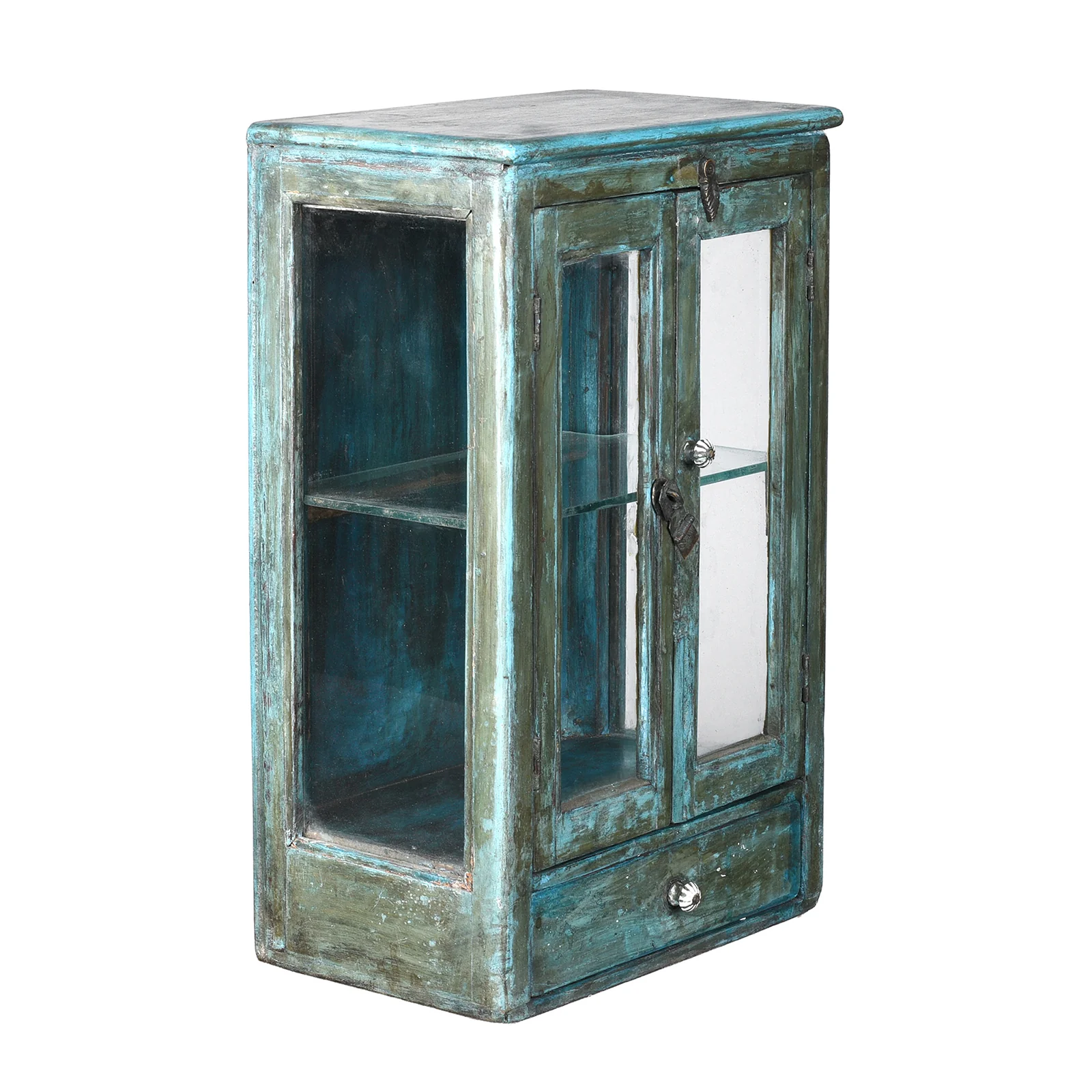 Blue Painted Wall Cabinet - Ca 1930 - Image 3