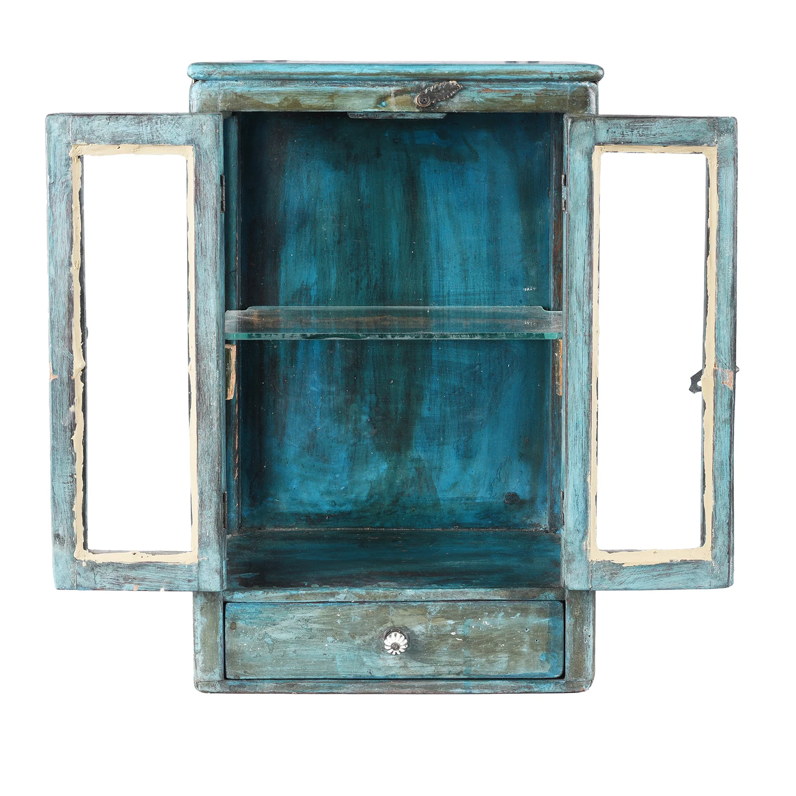 Blue Painted Wall Cabinet - Ca 1930 - Image 5