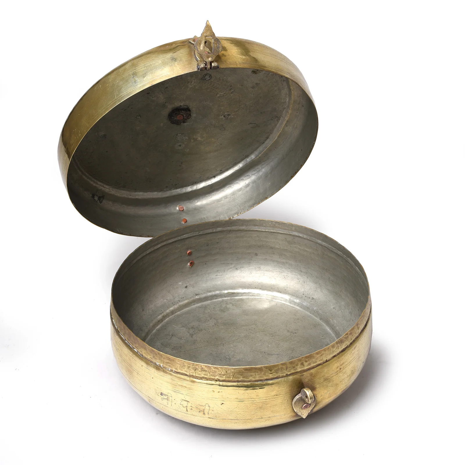 Vintage Brass Chapati Box From India - Ca 1900 - Image 4
