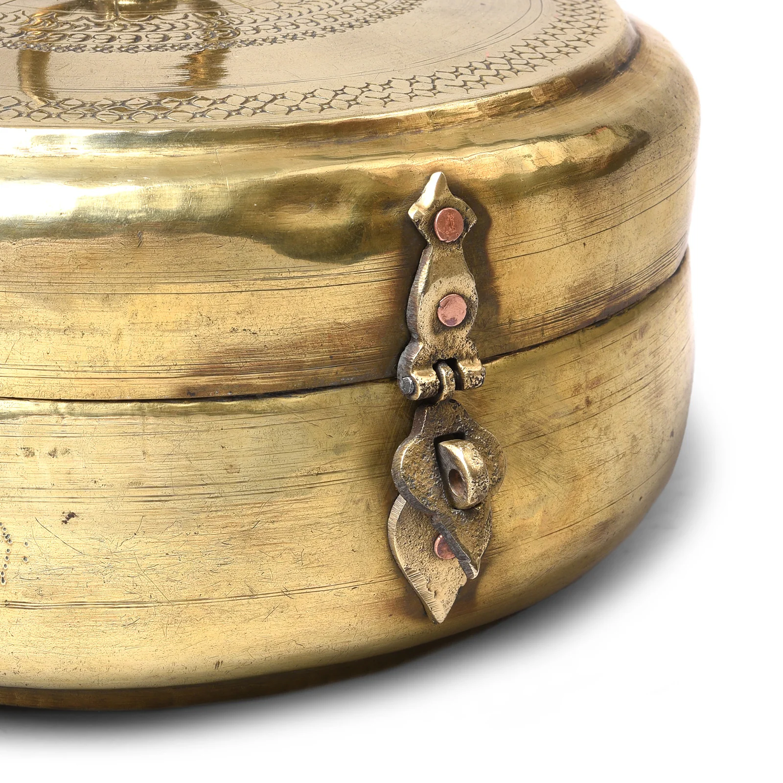 Vintage Brass Chapati Box From India - Ca 1900 - Image 5