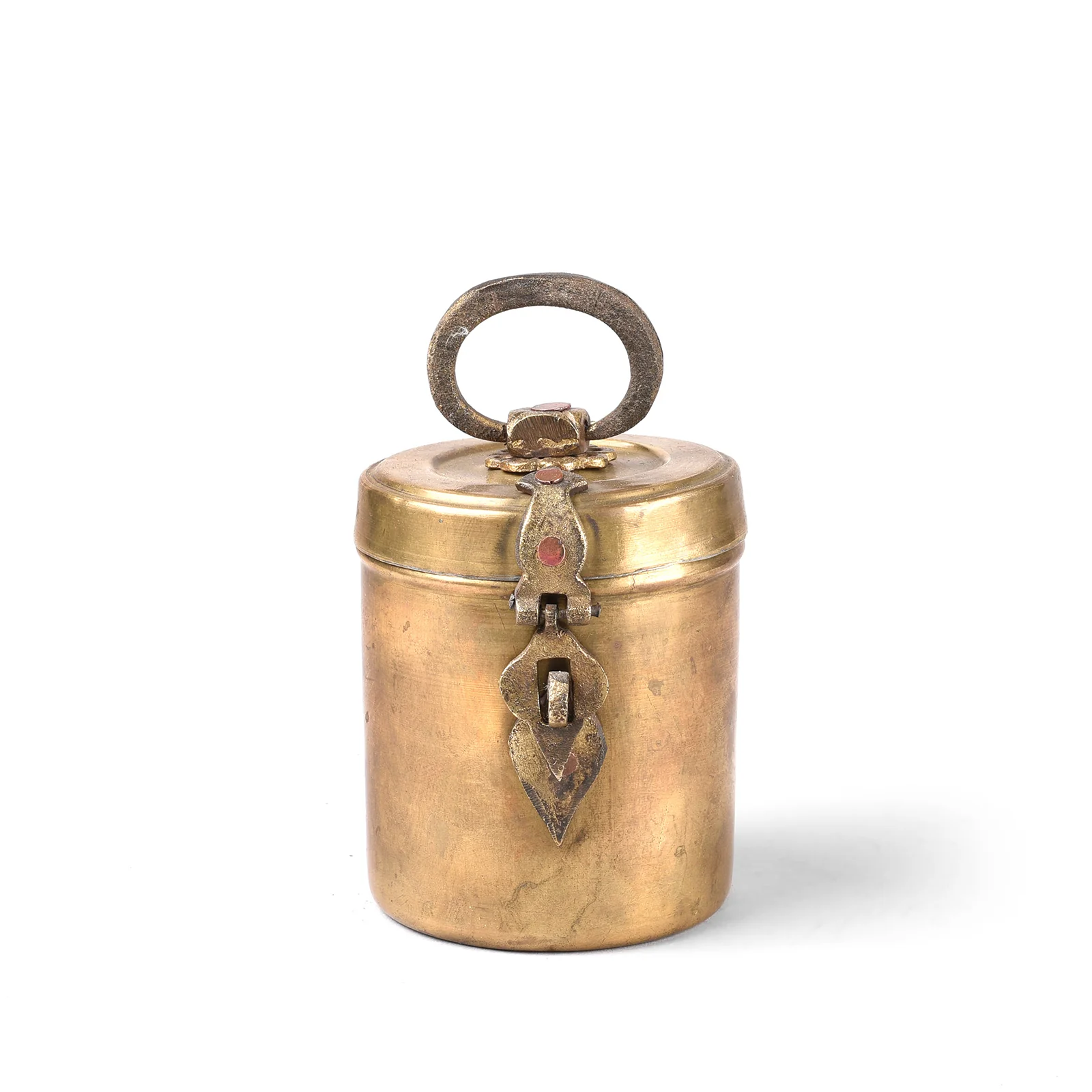 Small Vintage Brass Food Caddy From Bombay - Ca 1920