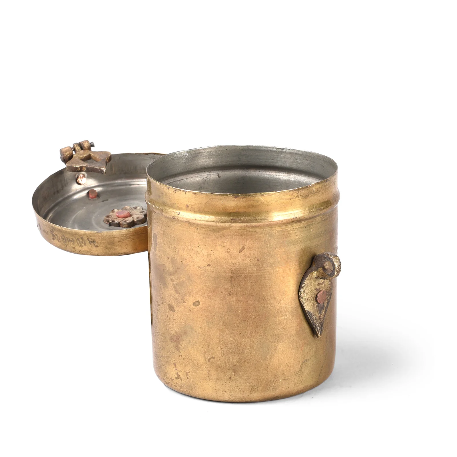Small Vintage Brass Food Caddy From Bombay - Ca 1920 - Image 3