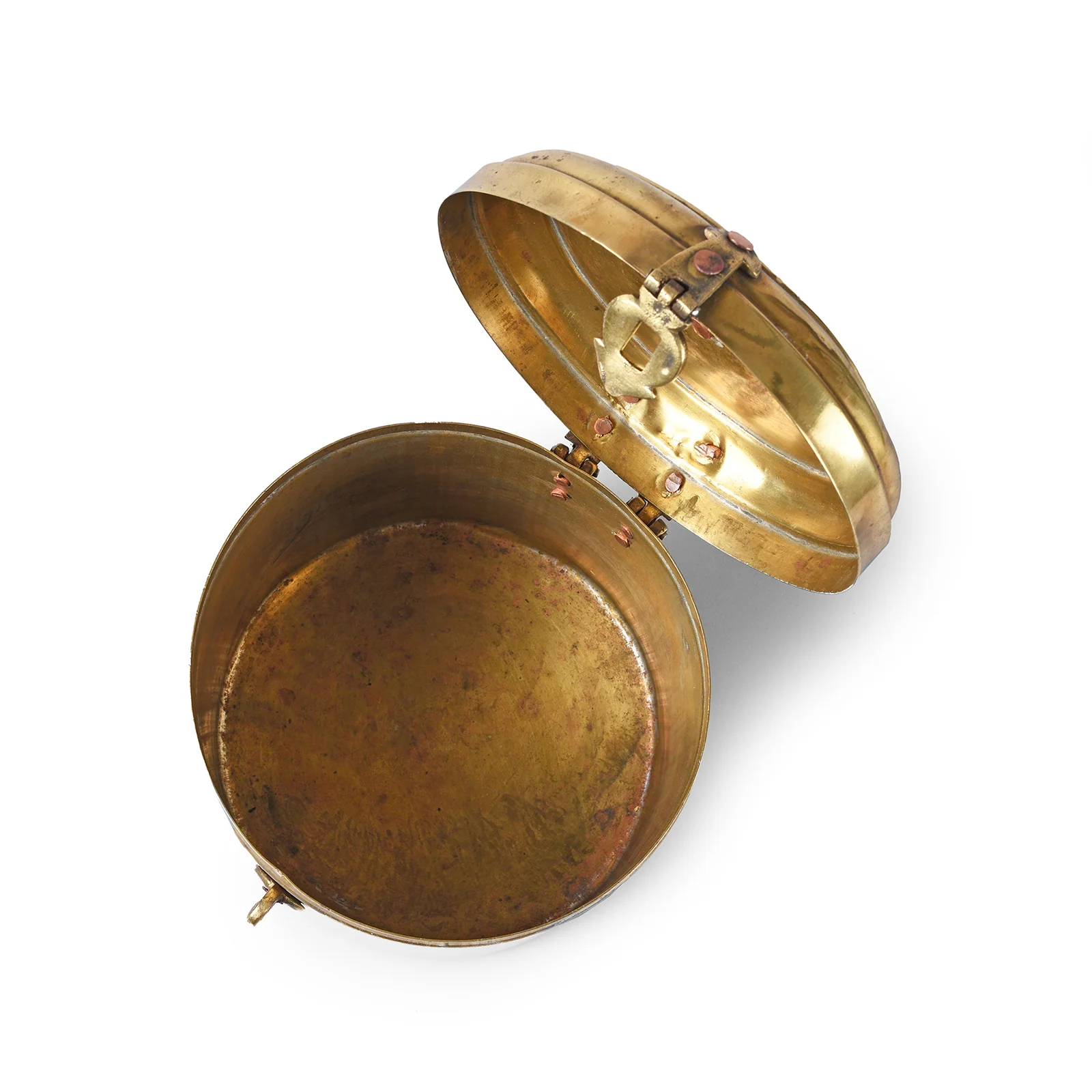 Vintage Indian Brass Food Caddy From Bombay - Ca 1920 - Image 6