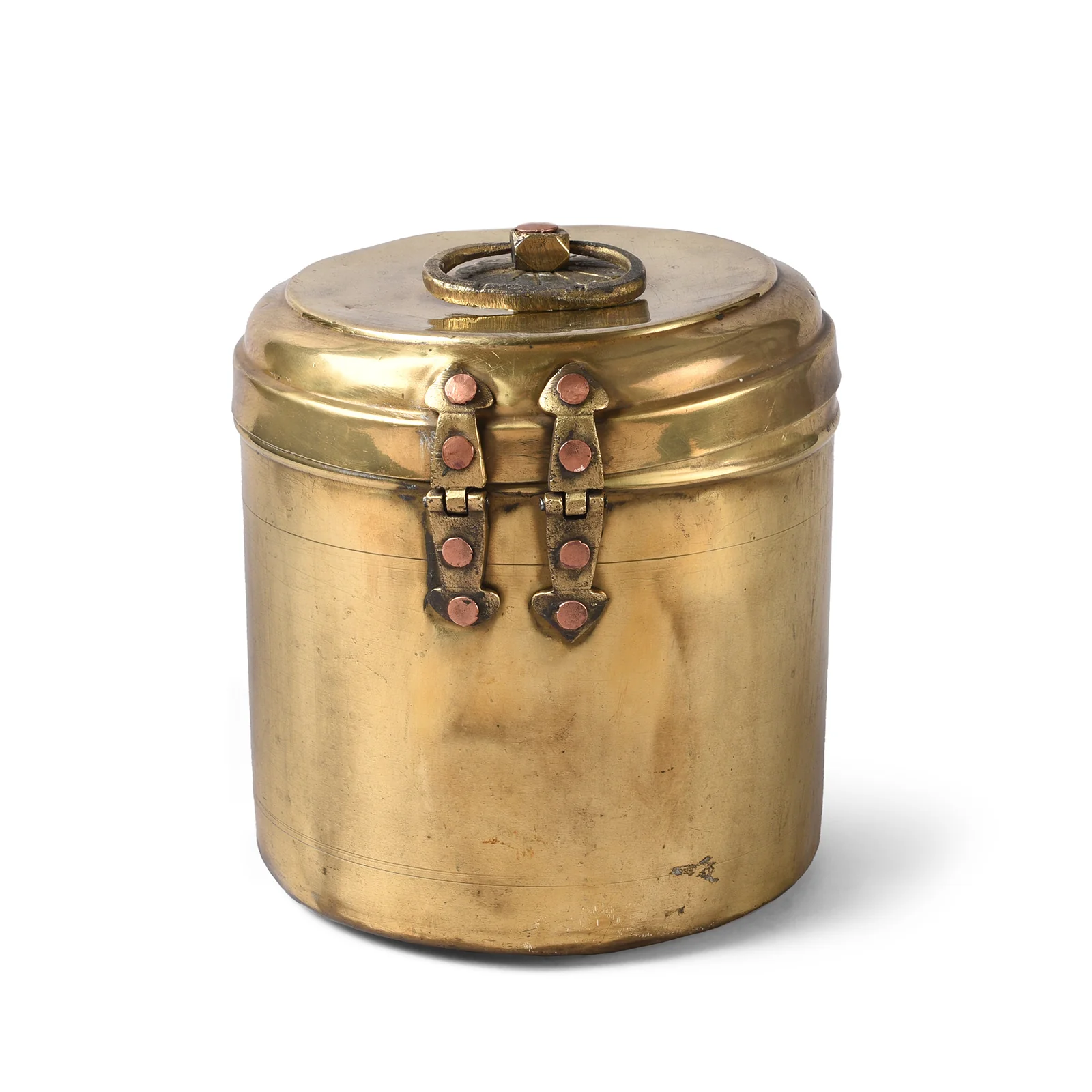 Vintage Indian Brass Food Caddy From Bombay - Ca 1920 - Image 7