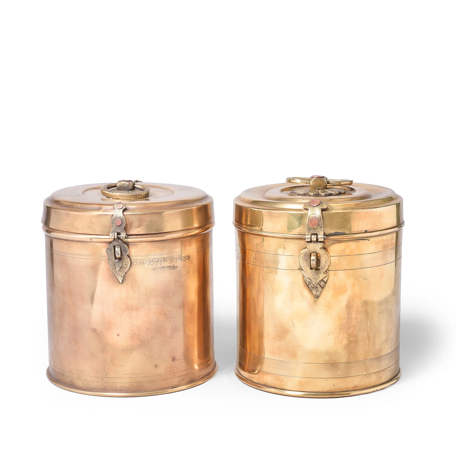 Vintage Brass Food Caddy From Bombay - Ca 1920
