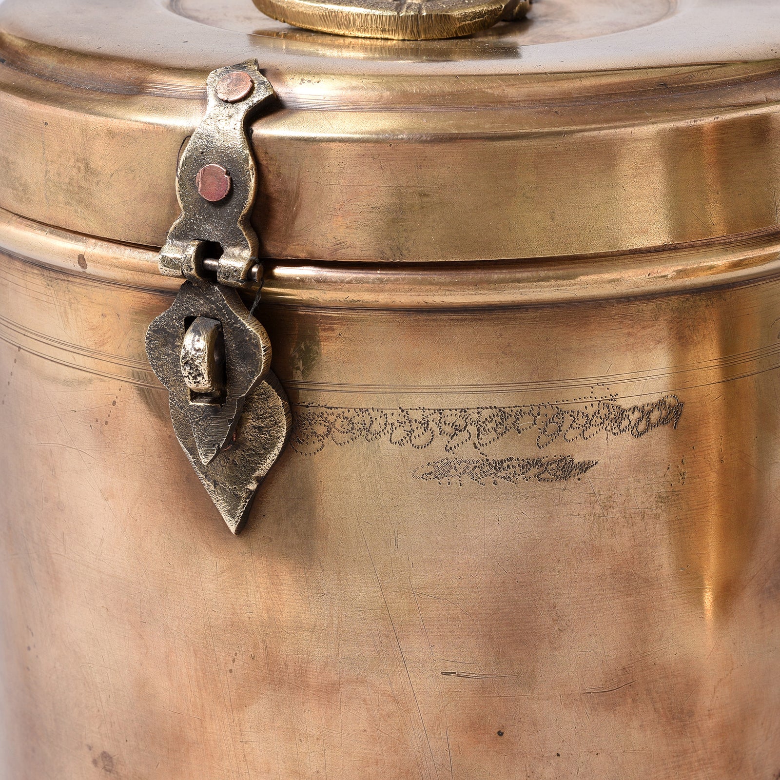 Vintage Brass Food Caddy From Bombay - Ca 1920 - Image 8