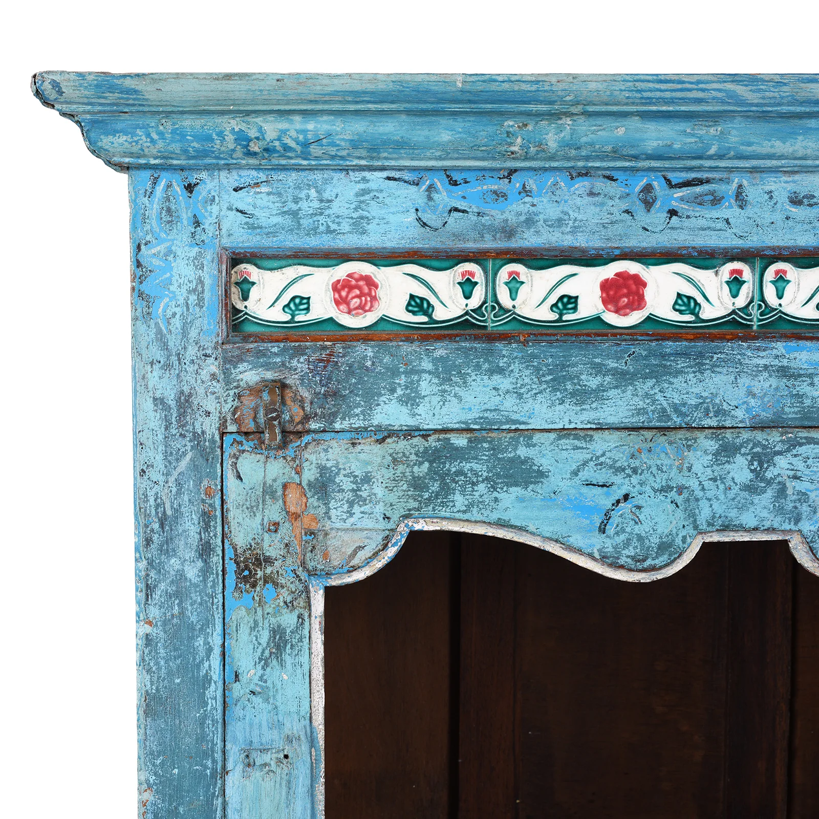 Indian Painted Teak Glazed Cabinet - Ca 1920 - Image 2