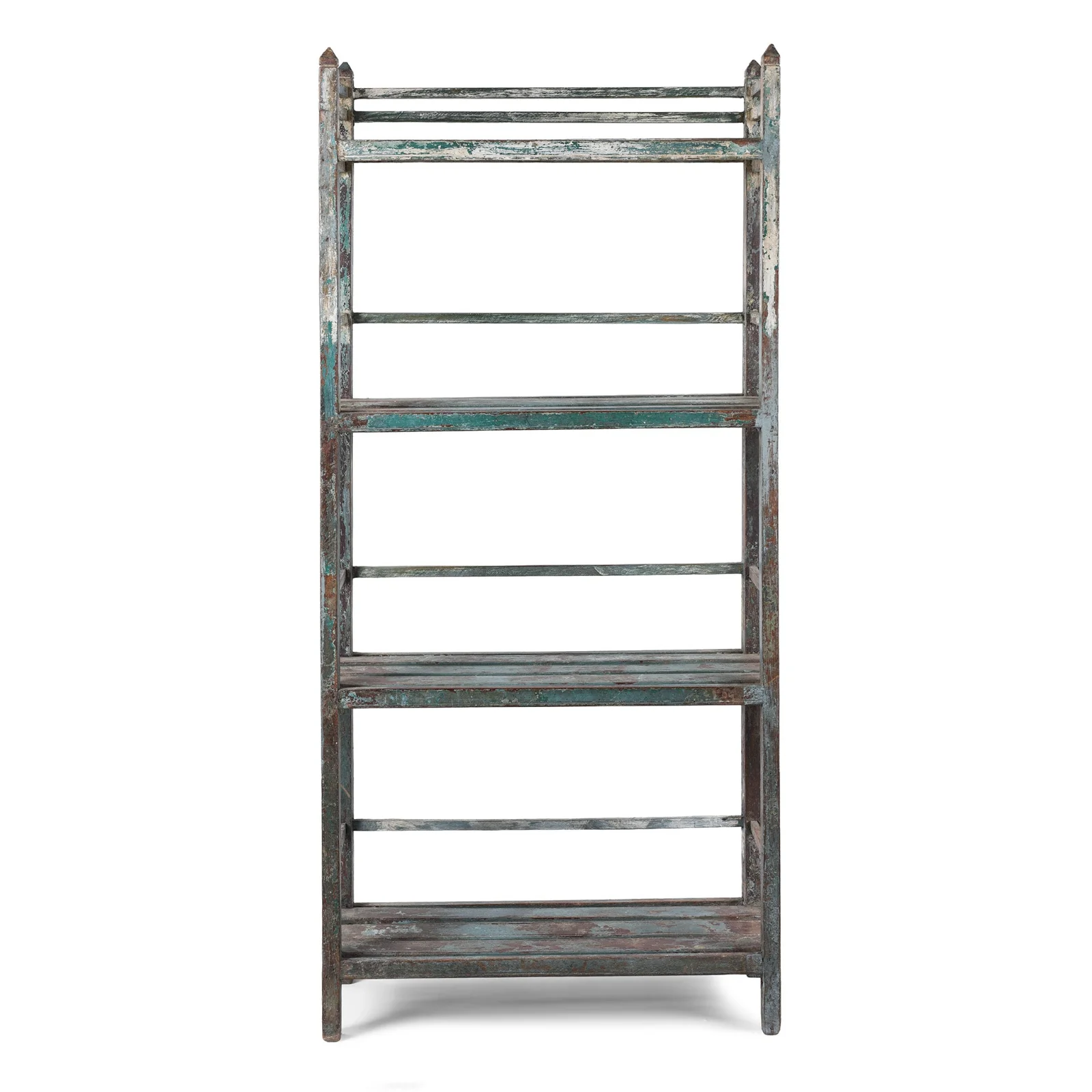 Small Indian Painted Slatted Shelf - Ca 1920