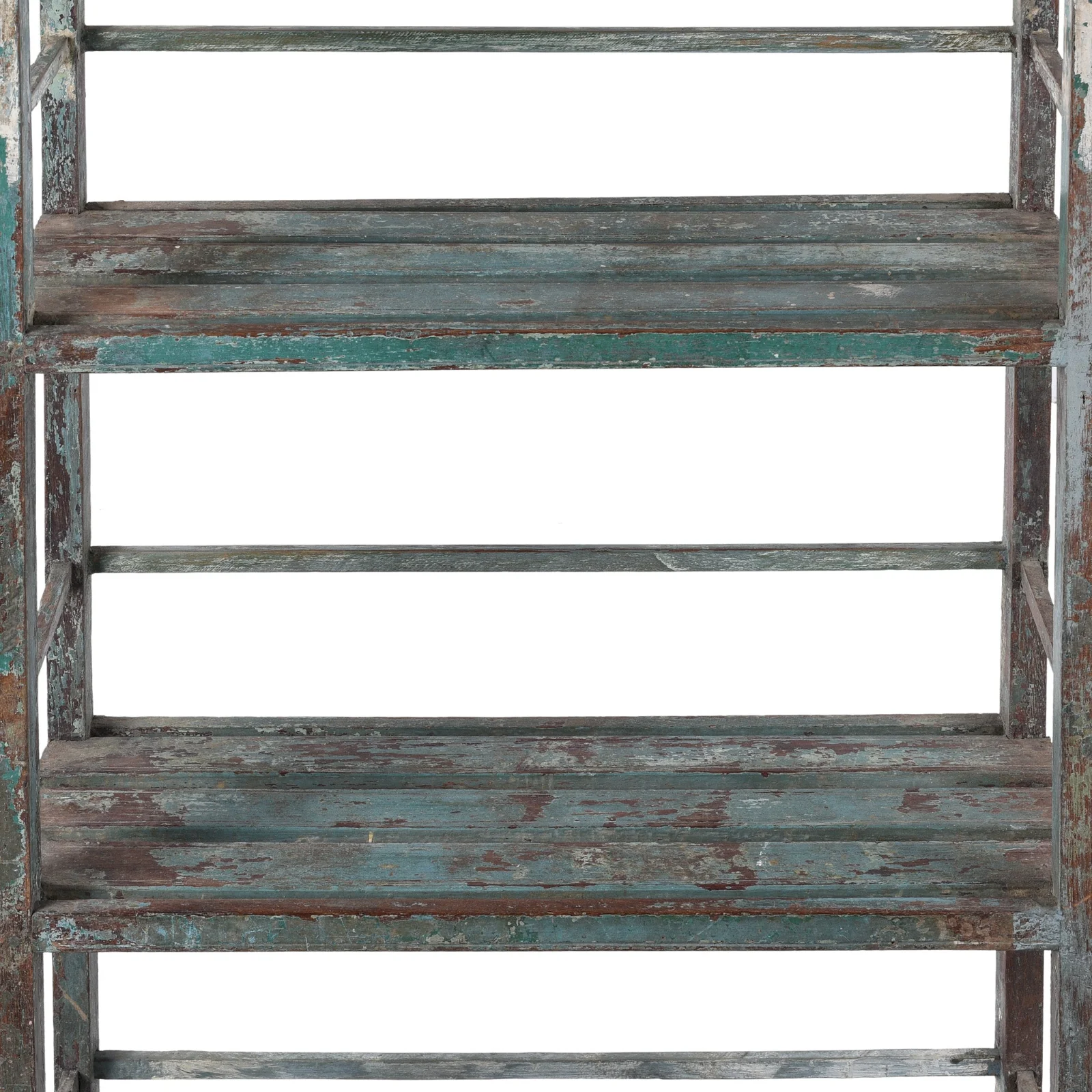 Small Indian Painted Slatted Shelf - Ca 1920 - Image 2