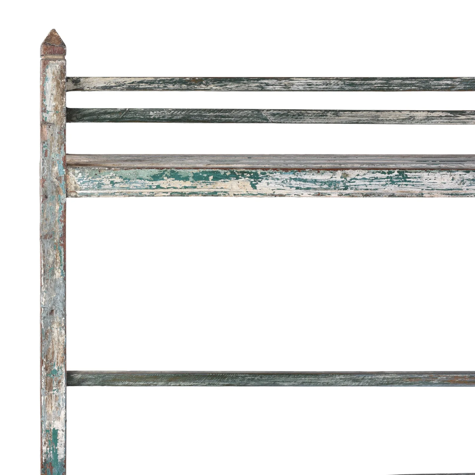 Small Indian Painted Slatted Shelf - Ca 1920 - Image 5