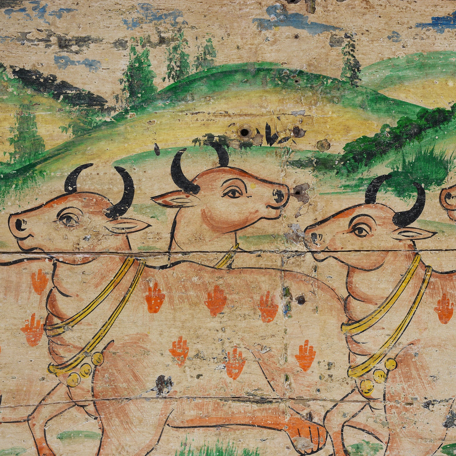 Vintage Painted Cow Panel - Image 3