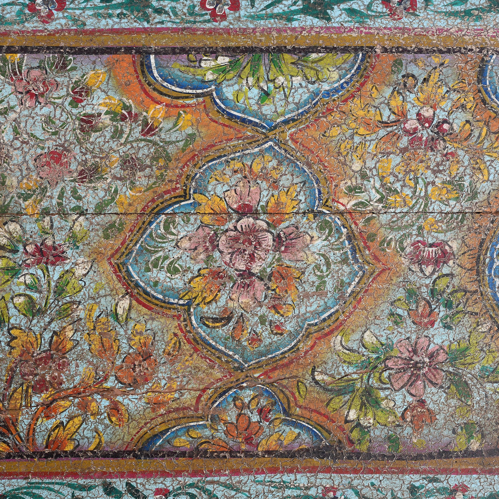 Vintage Painted Indian Pithara Console Chest - Image 10