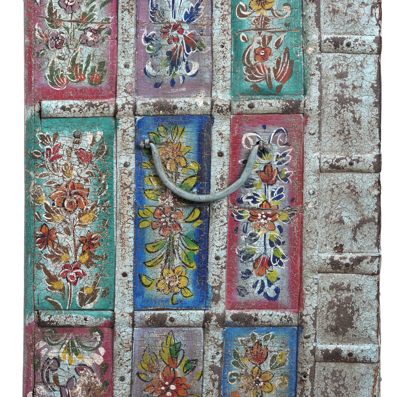 Vintage Painted Indian Pithara Console Chest - Image 11