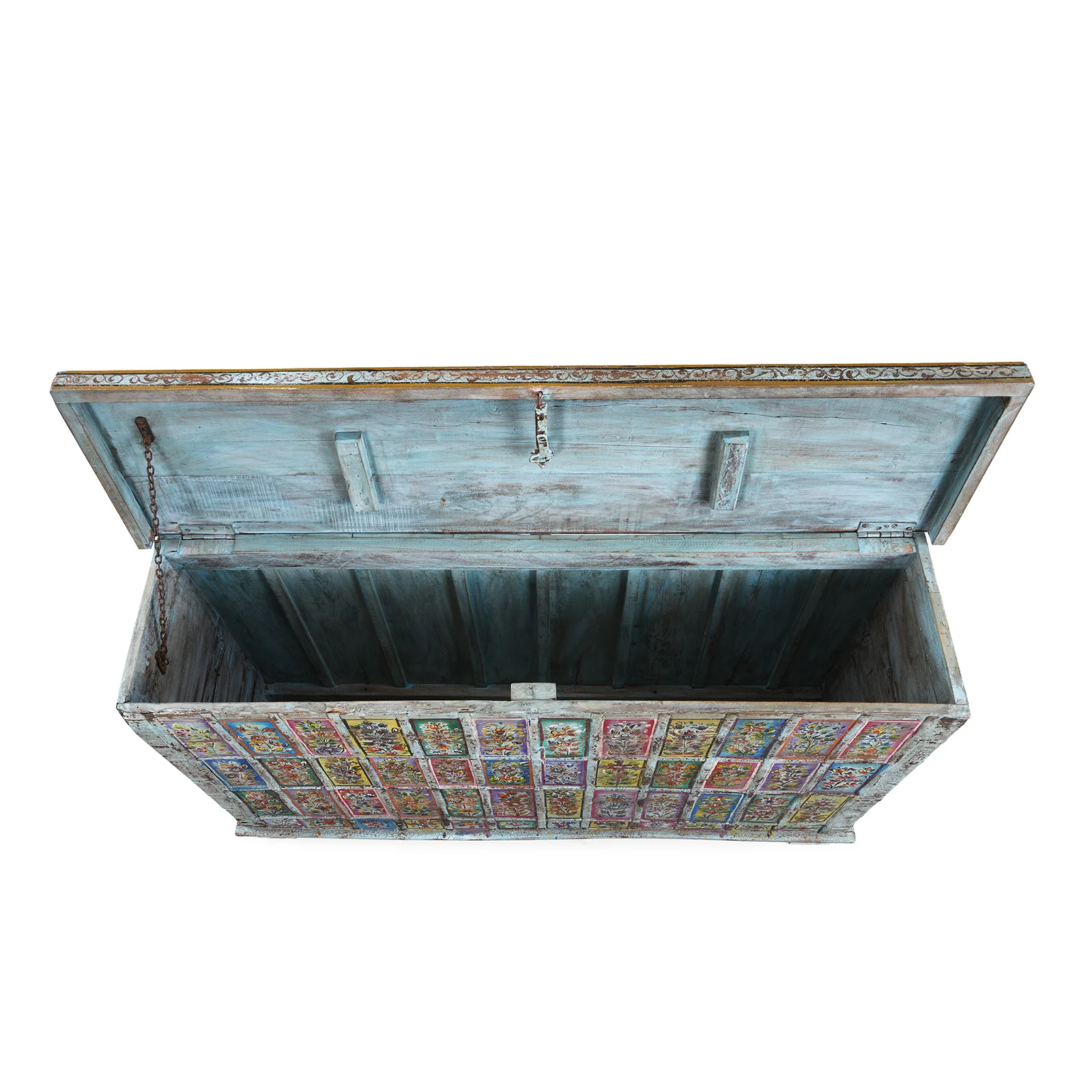 Vintage Painted Indian Pithara Console Chest - Image 5