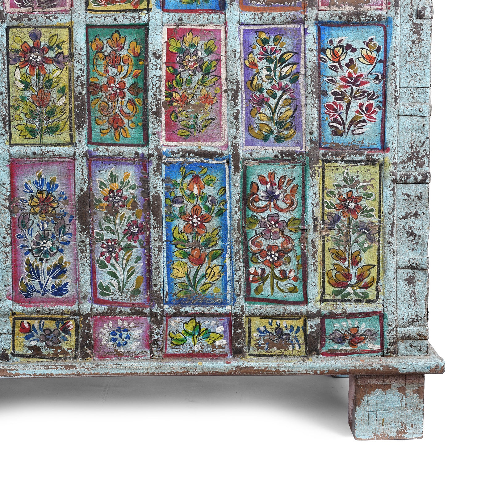Vintage Painted Indian Pithara Console Chest - Image 6