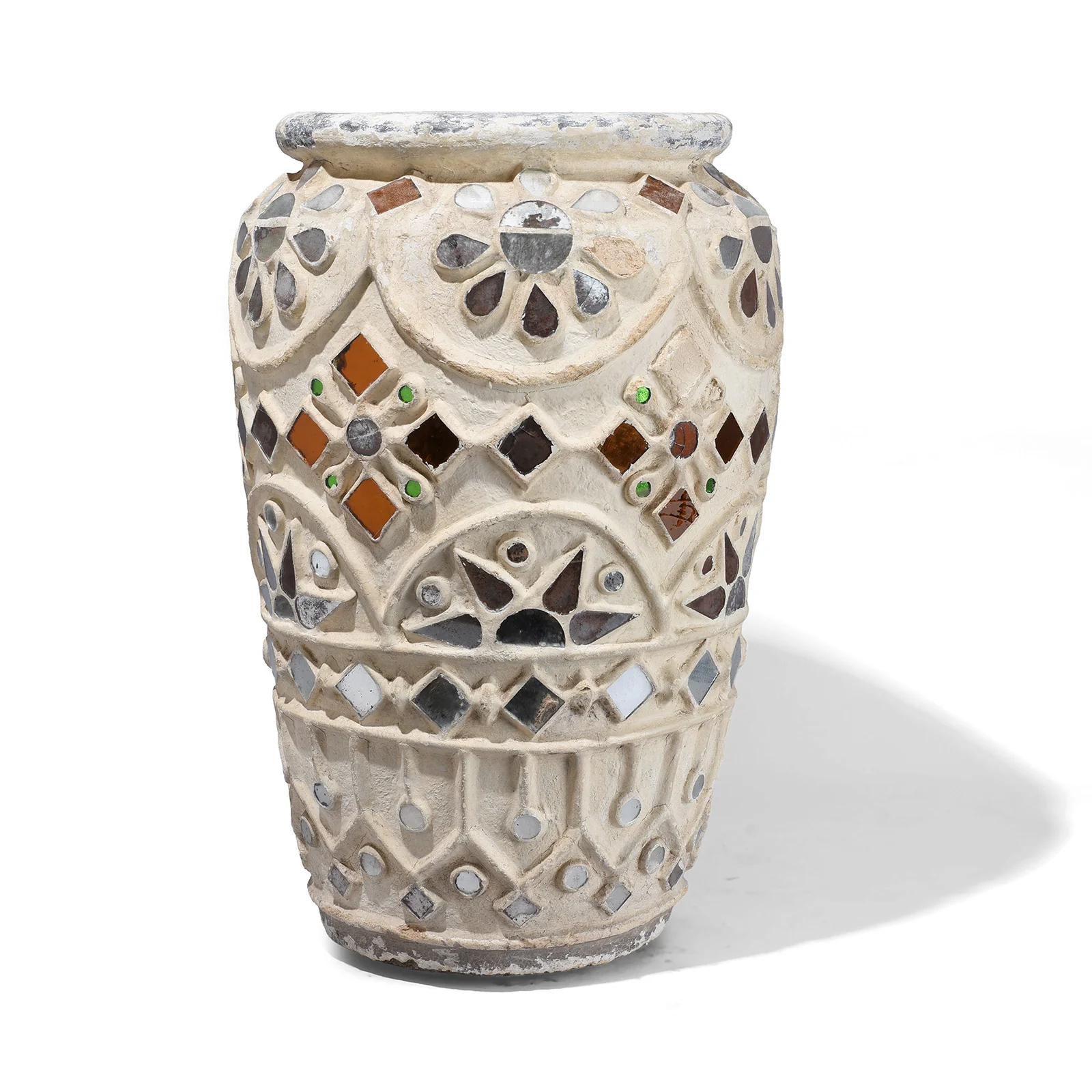 Vintage Terracotta Jar - Glass inlay- Rajasthan - Ca 1950 - Image 5