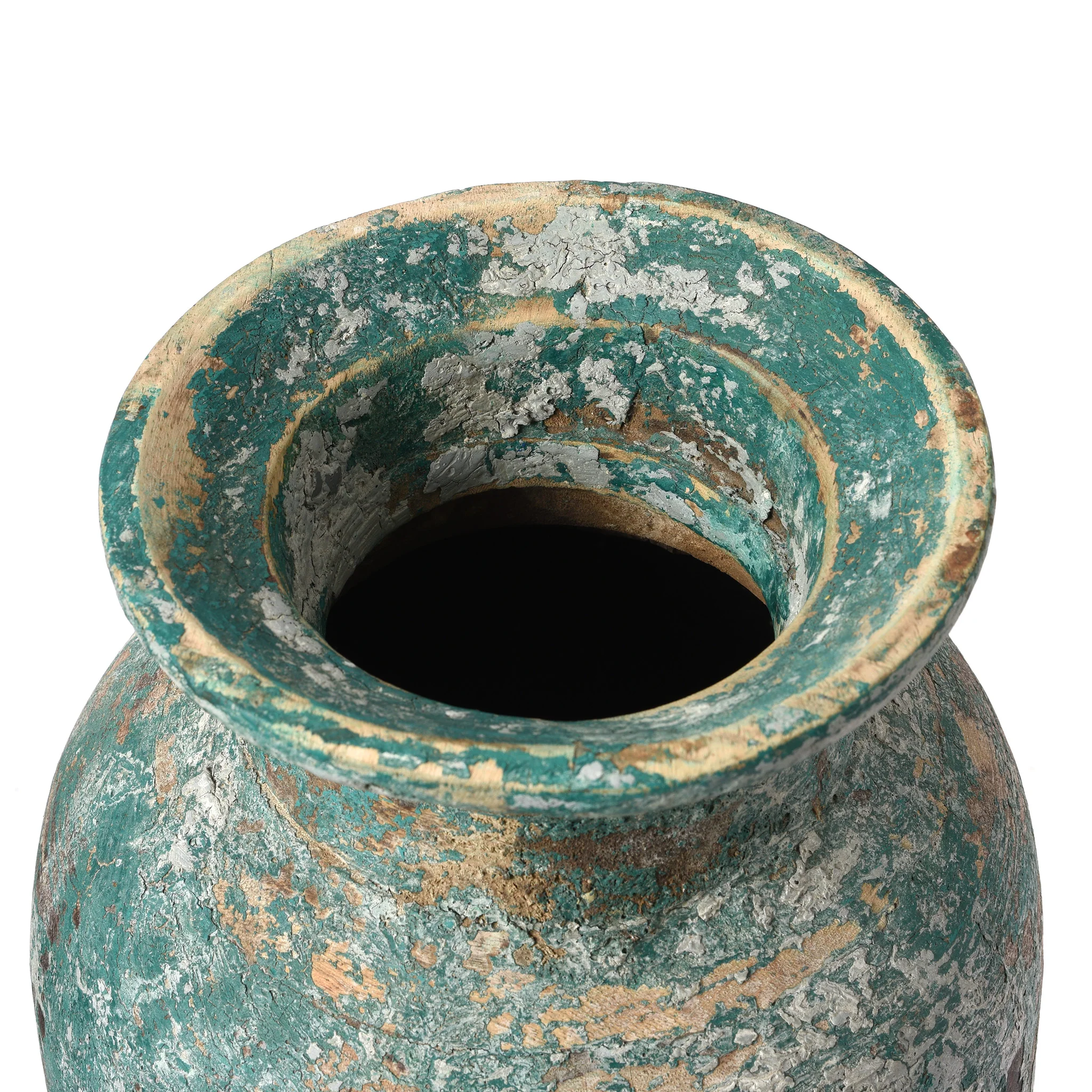 Painted Vintage Wood Pot From Kullu - Ca 1950's - Image 4