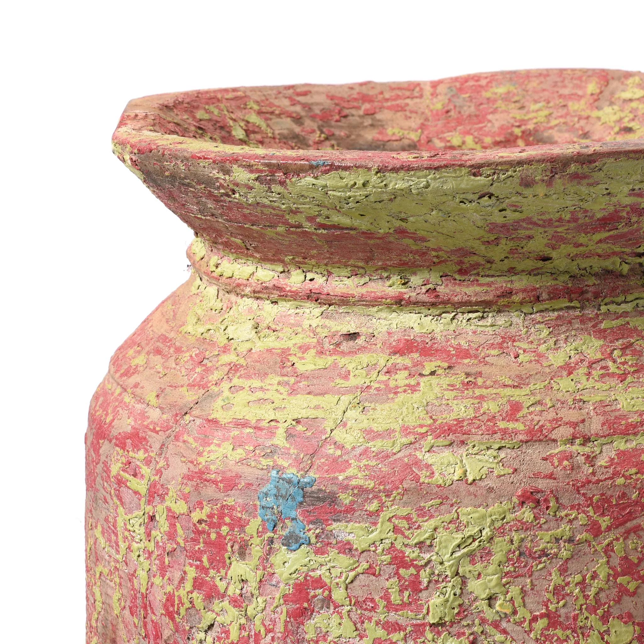 Vintage Painted Wood Pot From Kullu - Ca 1950's - Image 2